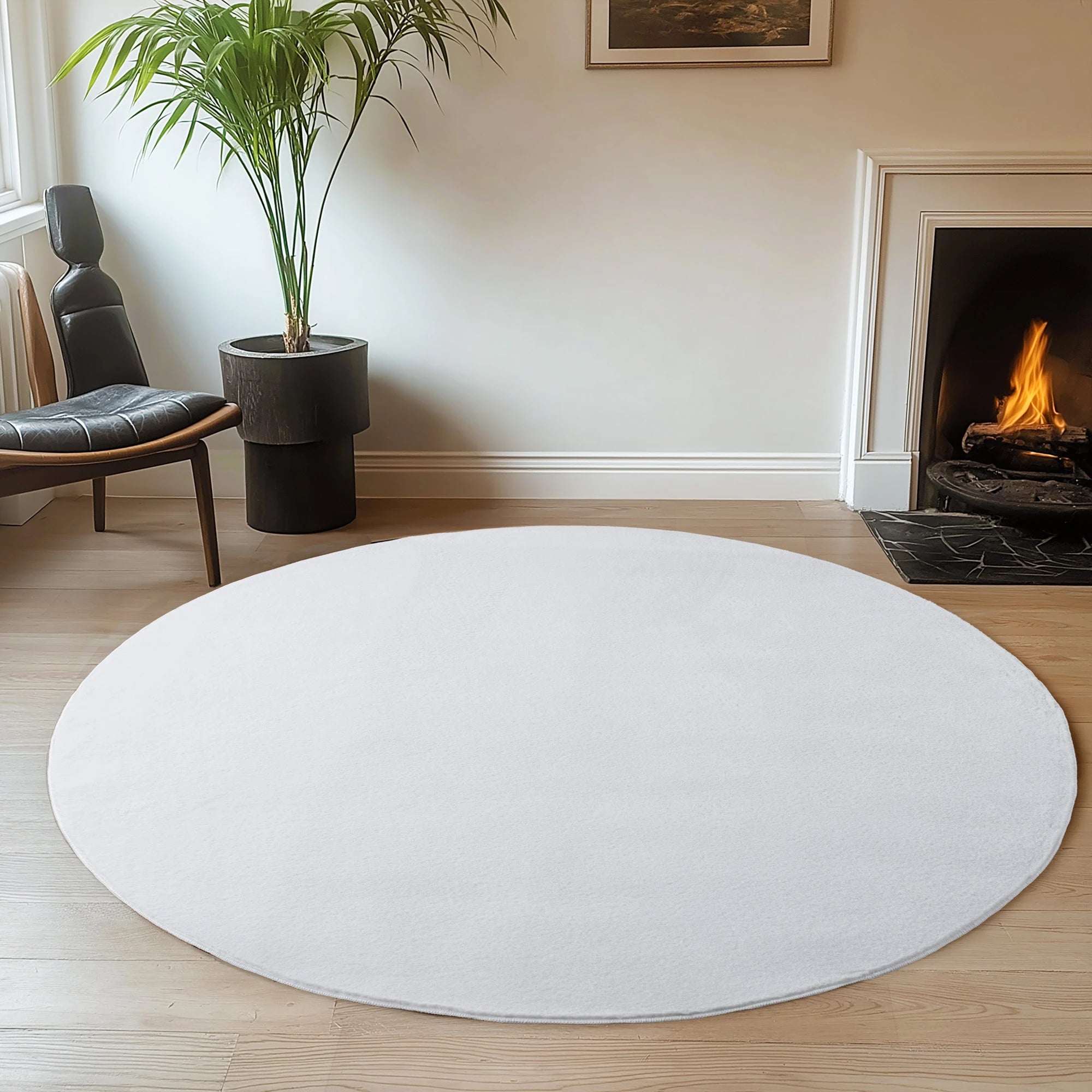 Solid Color Elegant Premium | White Rug