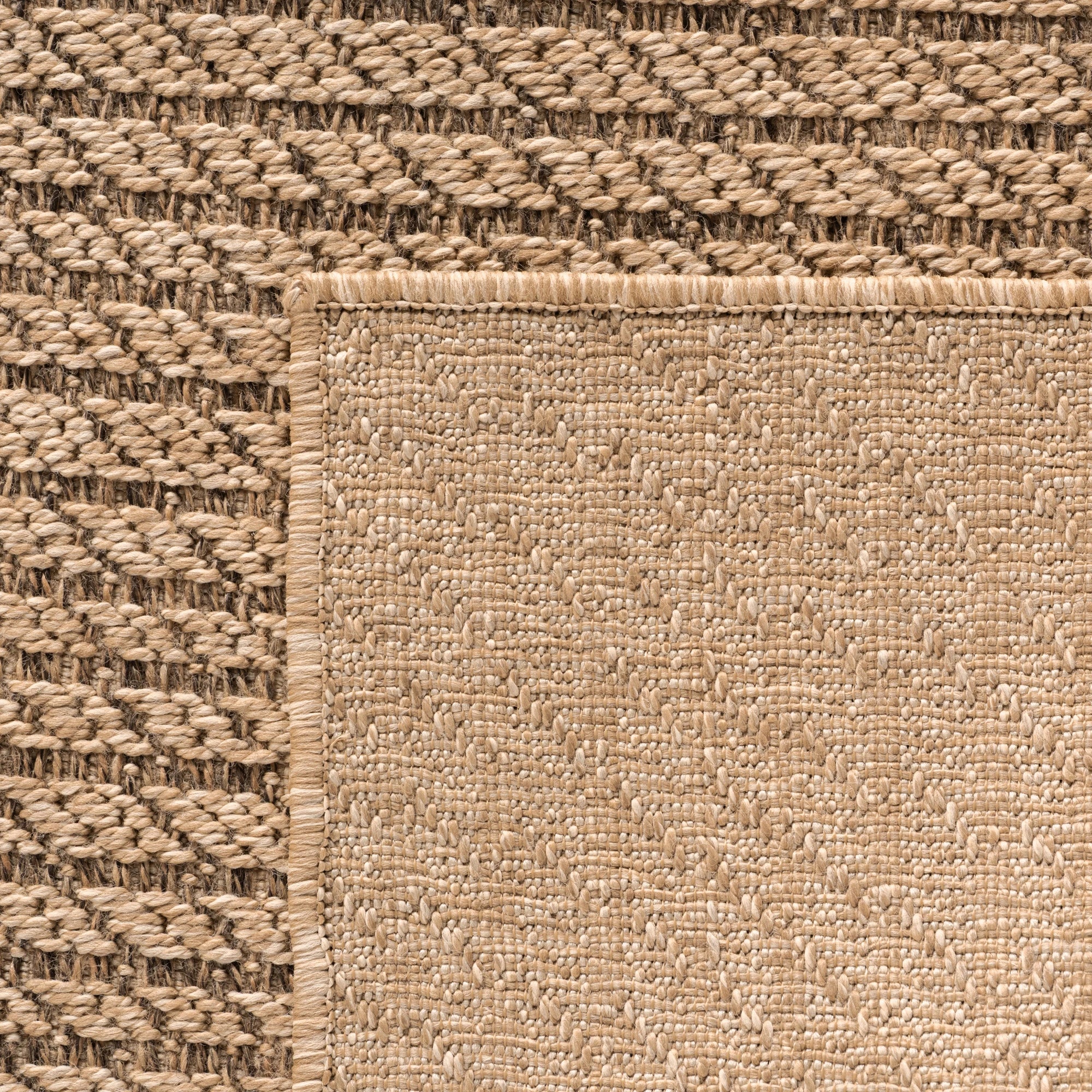 Textured Directional Line Design Area Rug | Beige