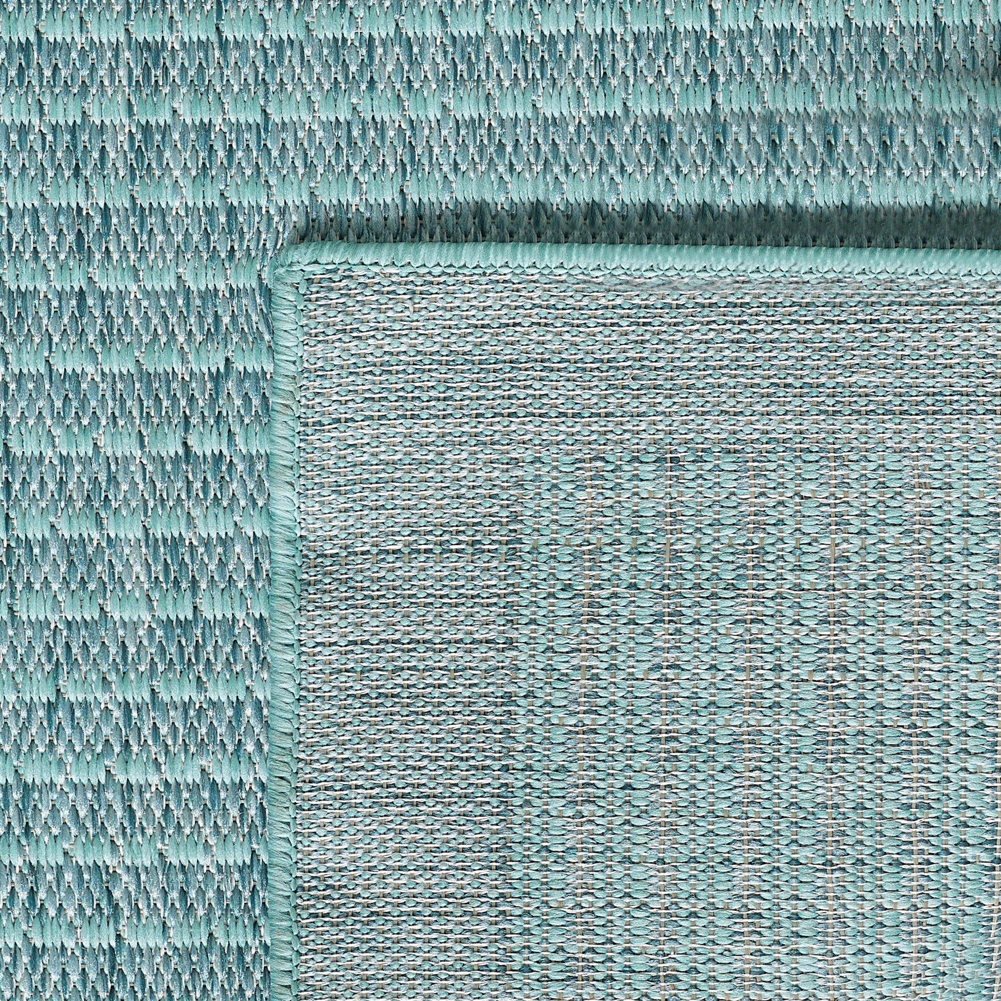 Flatweave Minimalist Woven Area Rug | Blue