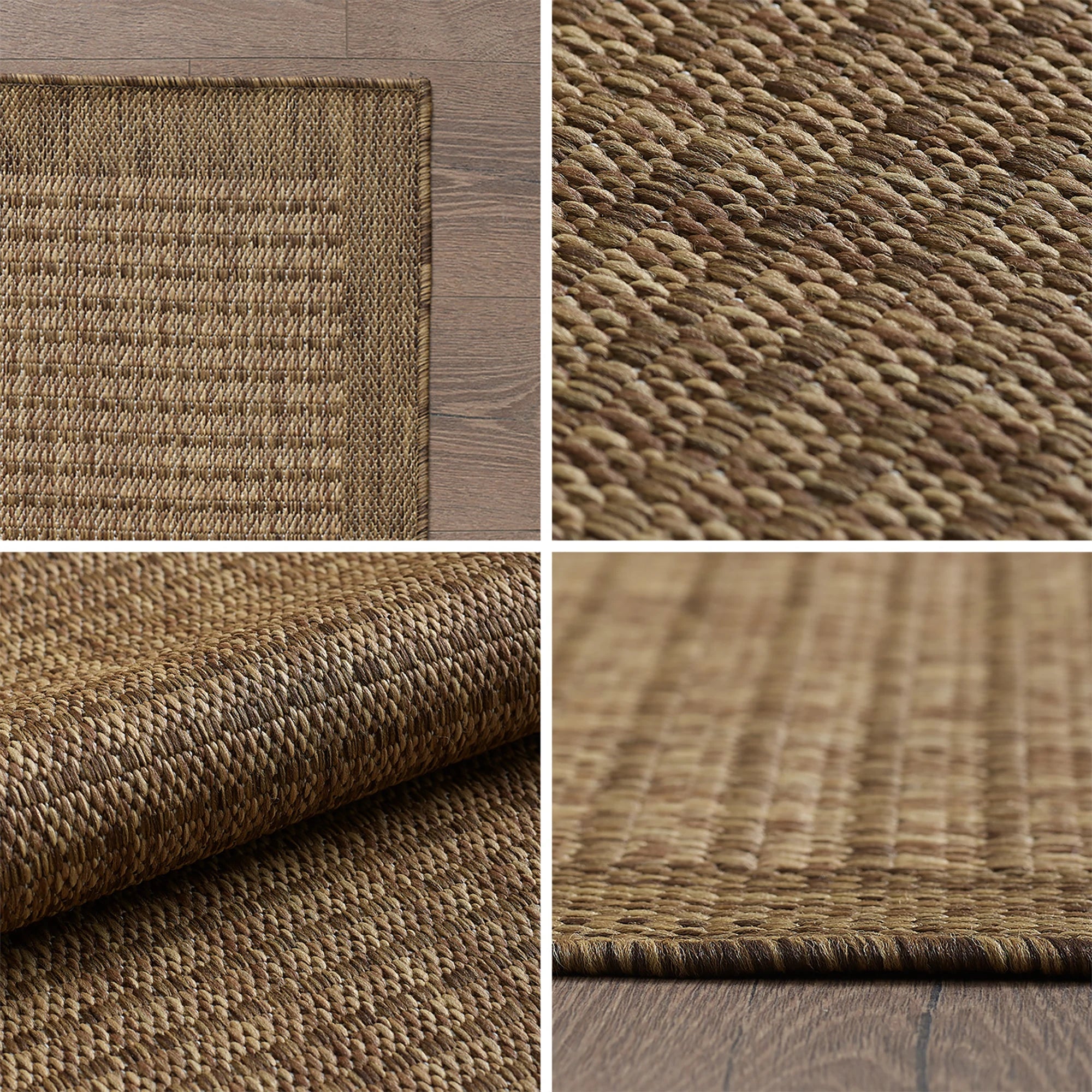 Flatweave Minimalist Woven Area Rug | Brown