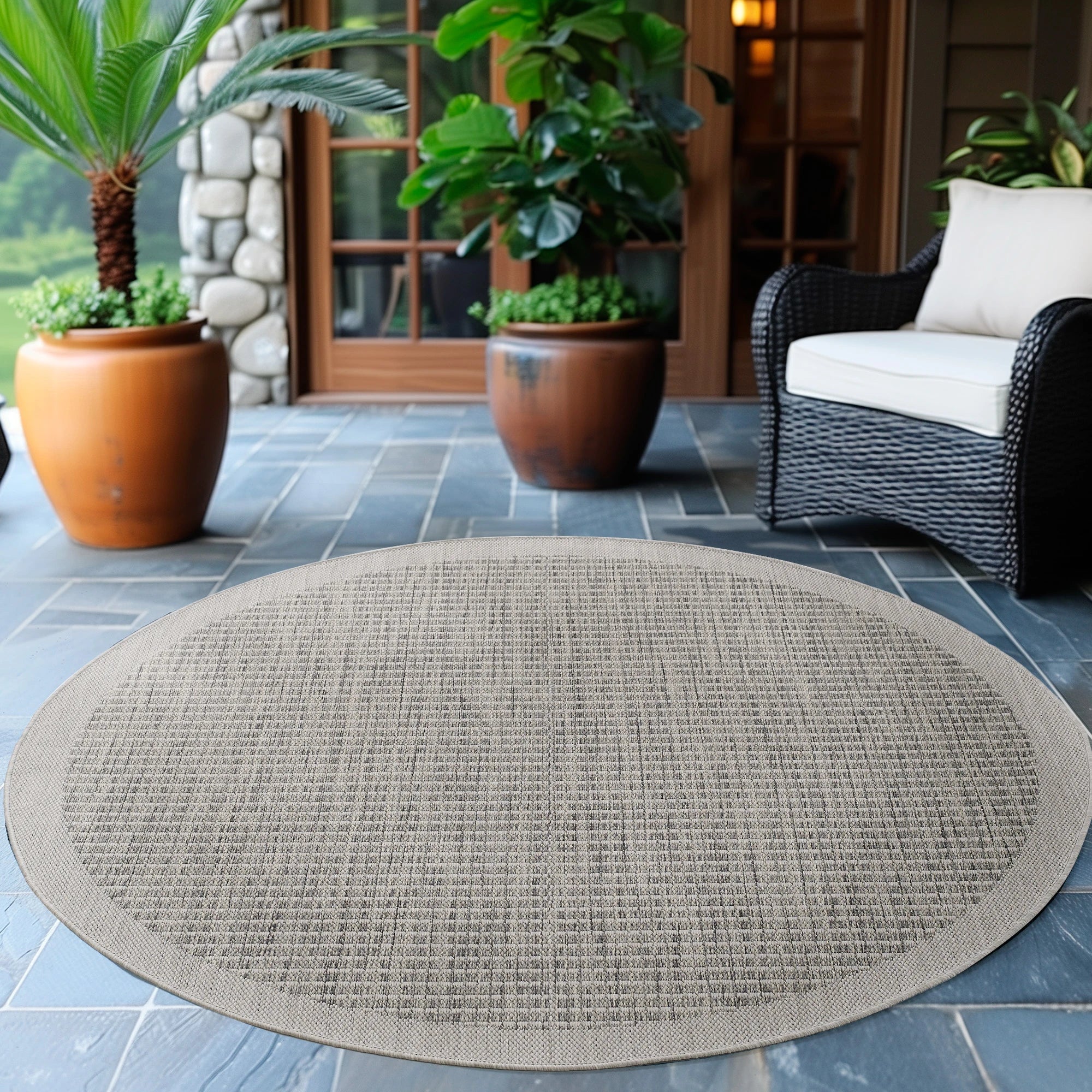 Flatweave Minimalist Woven Area Rug | Gray