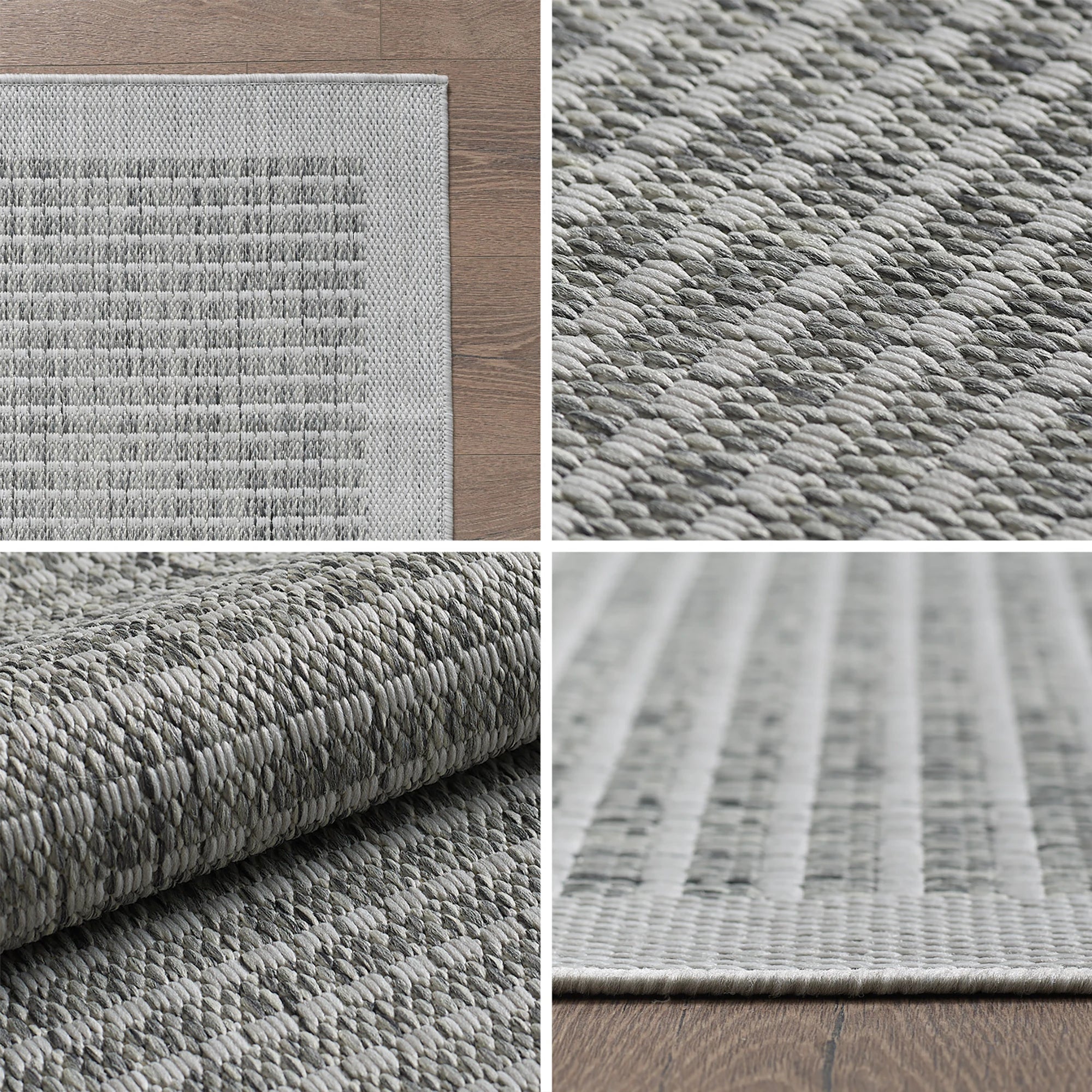 Flatweave Minimalist Woven Area Rug | Gray