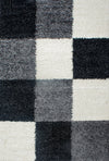 Grid Checkered Chic Floor Rug | Black Black