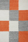 Grid Checkered Chic Floor Rug | Terracotta Terracotta