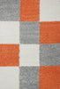 Grid Checkered Chic Floor Rug | Terracotta 