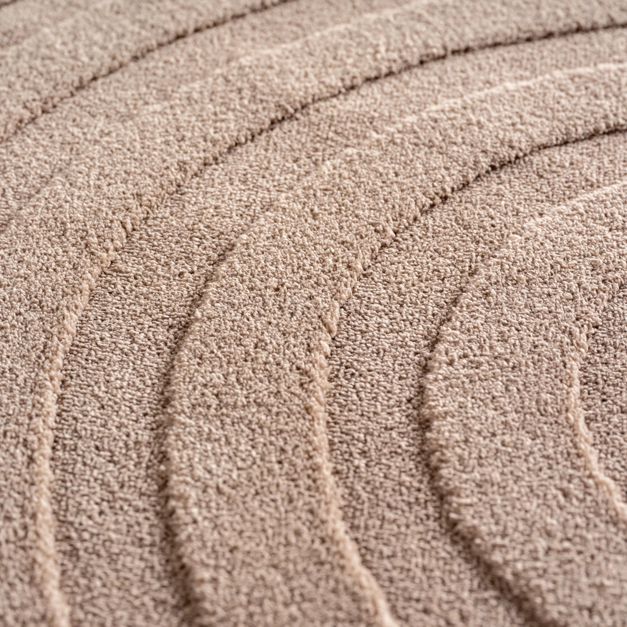 Contemporary Half-Moon Geometric Stripe Rug | Beige