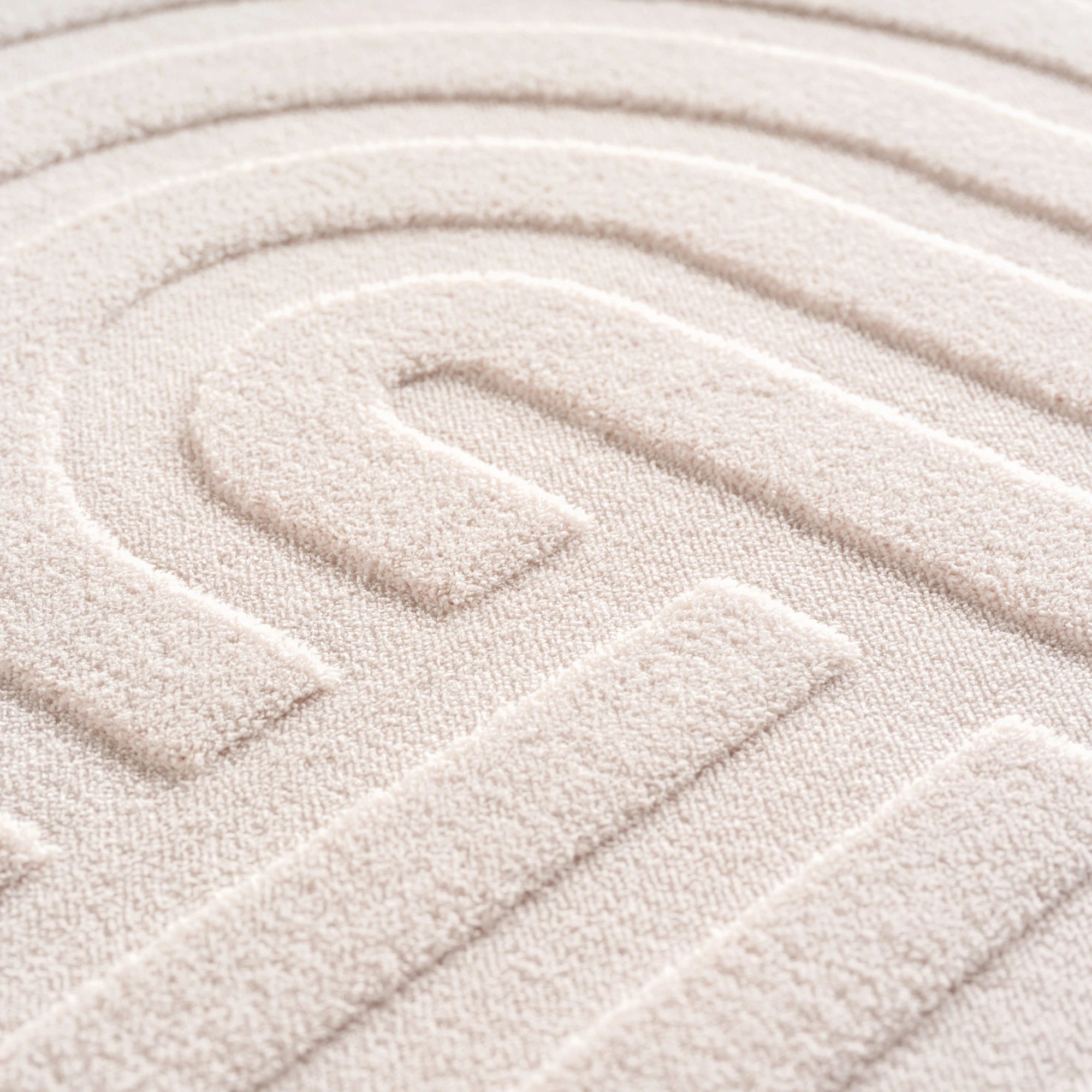 Contemporary Half-Moon Geometric Stripe Rug | Cream