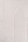 Modern Grooved Wavy Line Area Rug | Cream Cream