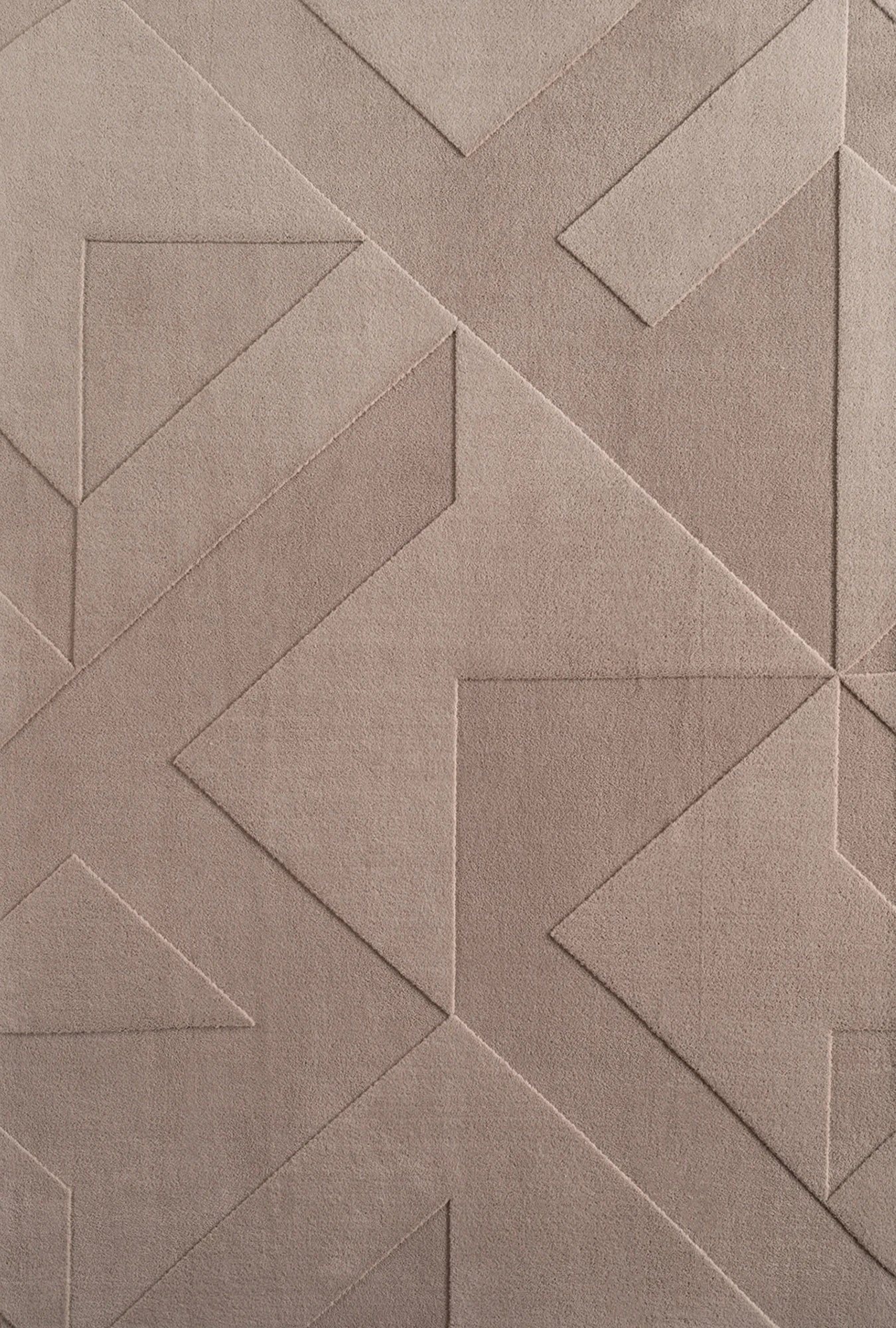 Minimalist Etched Block Design Rug | Beige