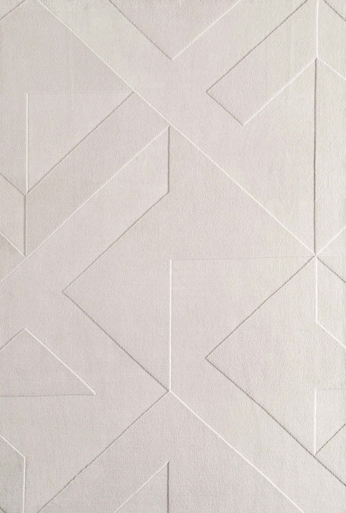 Minimalist Etched Block Design Rug | Cream