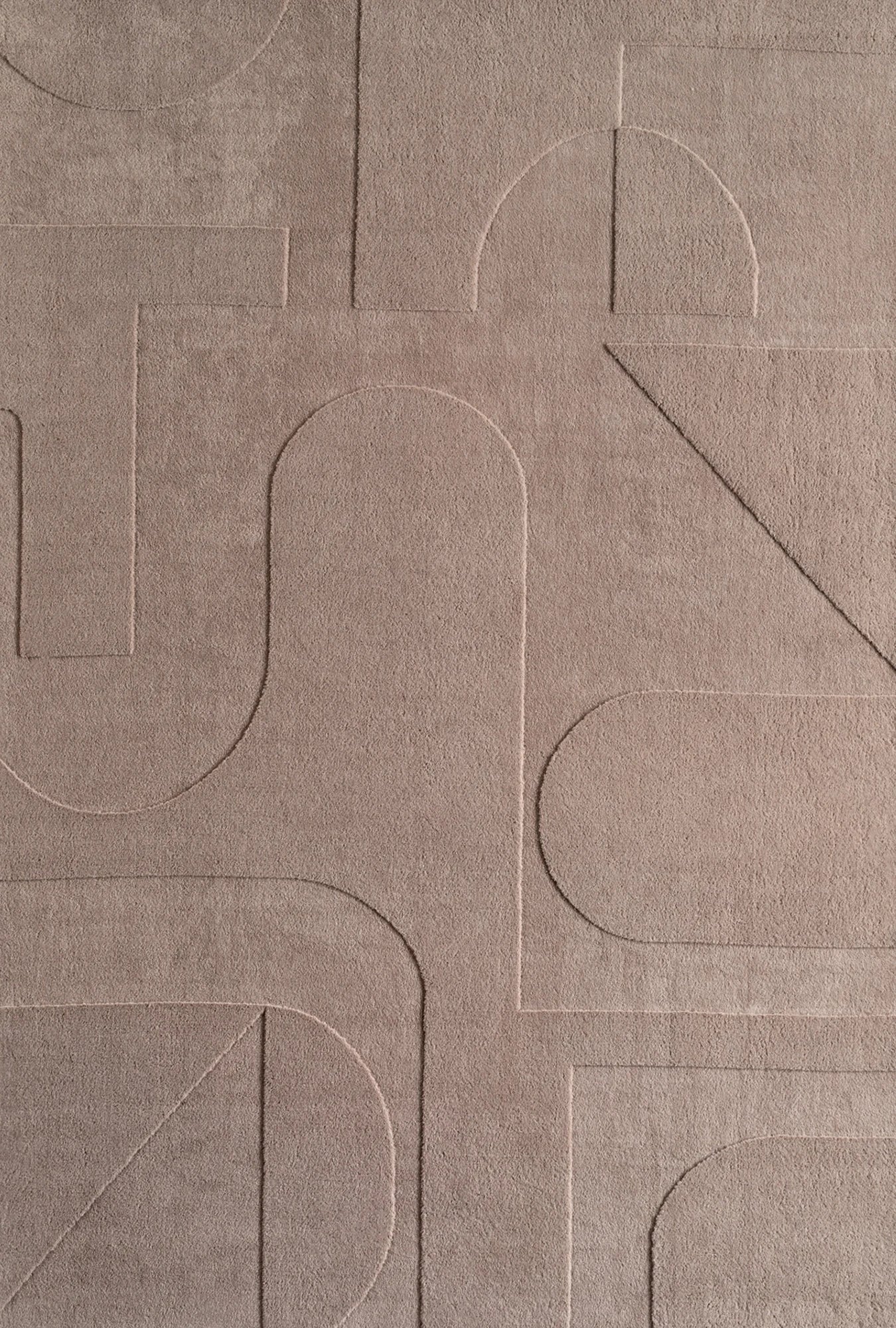 Minimalist Line Art Geometric Rug | Beige