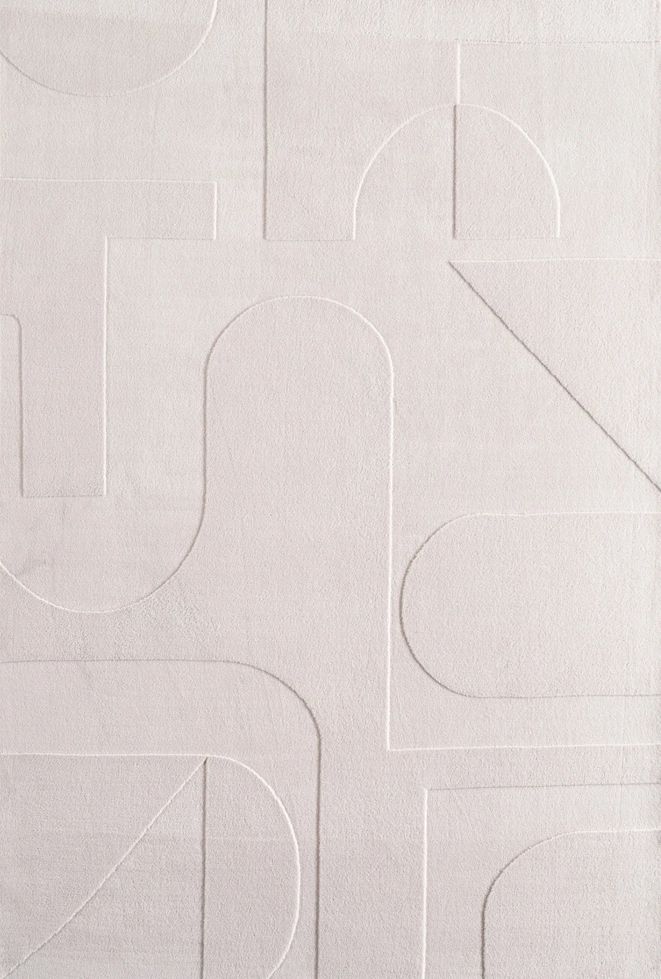 Minimalist Line Art Geometric Rug | Cream