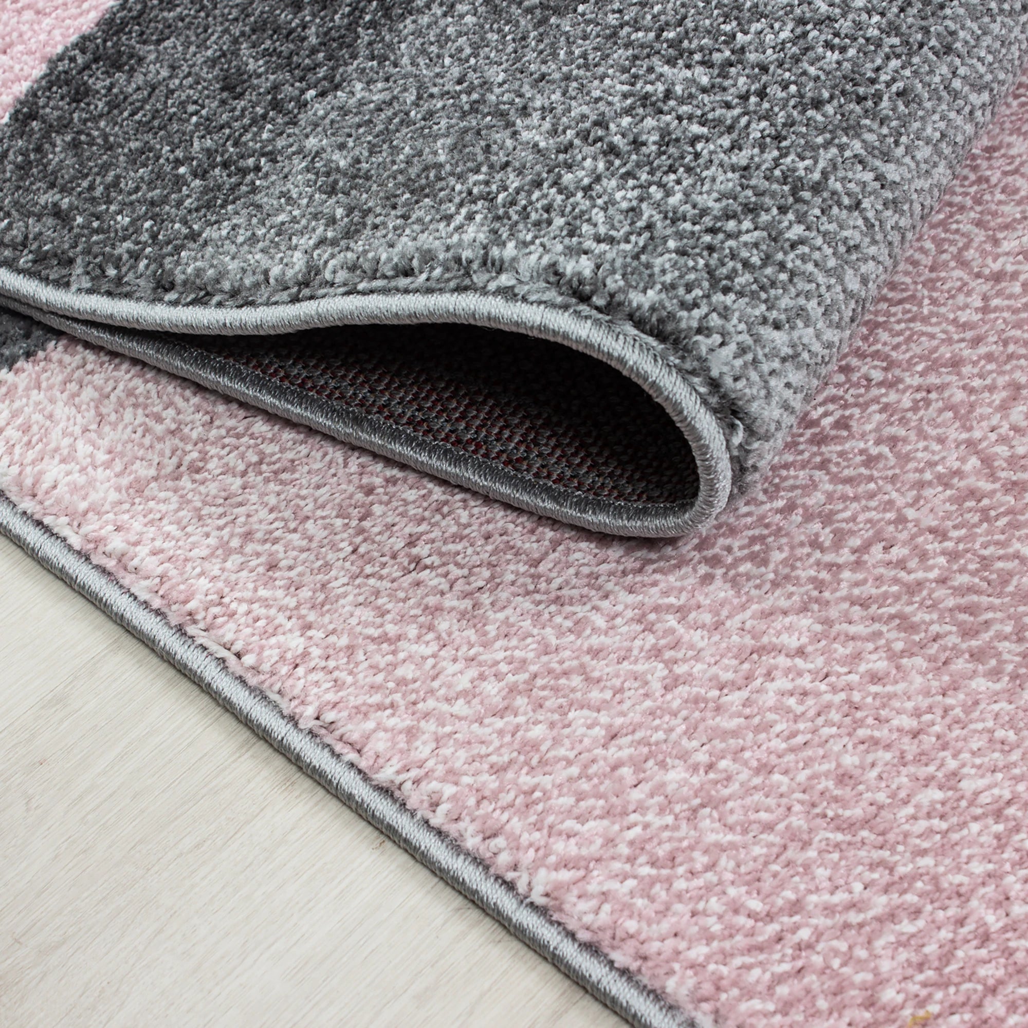 Two-Tone Block Pattern Accent Carpet | Pink