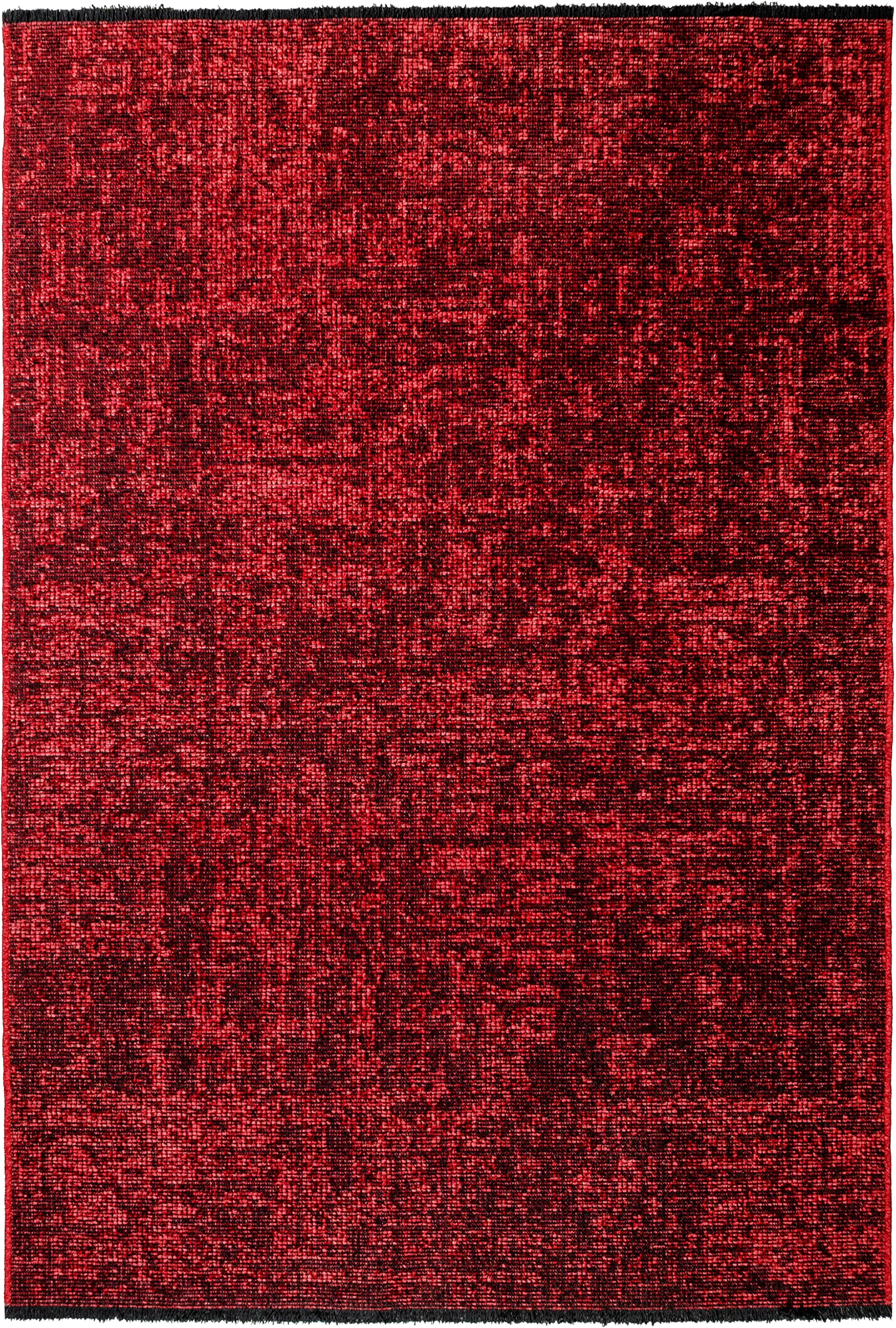 Modern Ribbed Textured Rug | Red