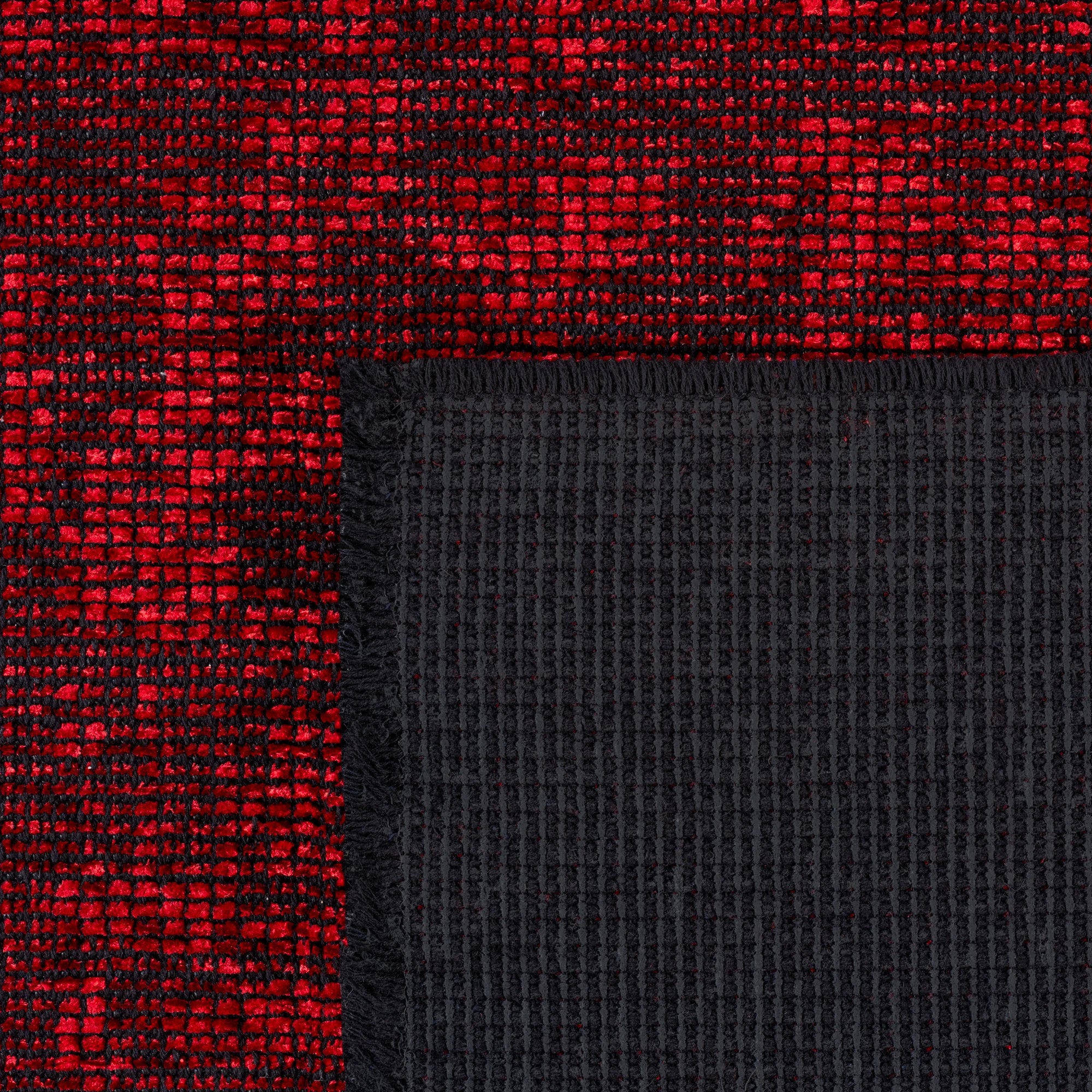 Modern Ribbed Textured Rug | Red