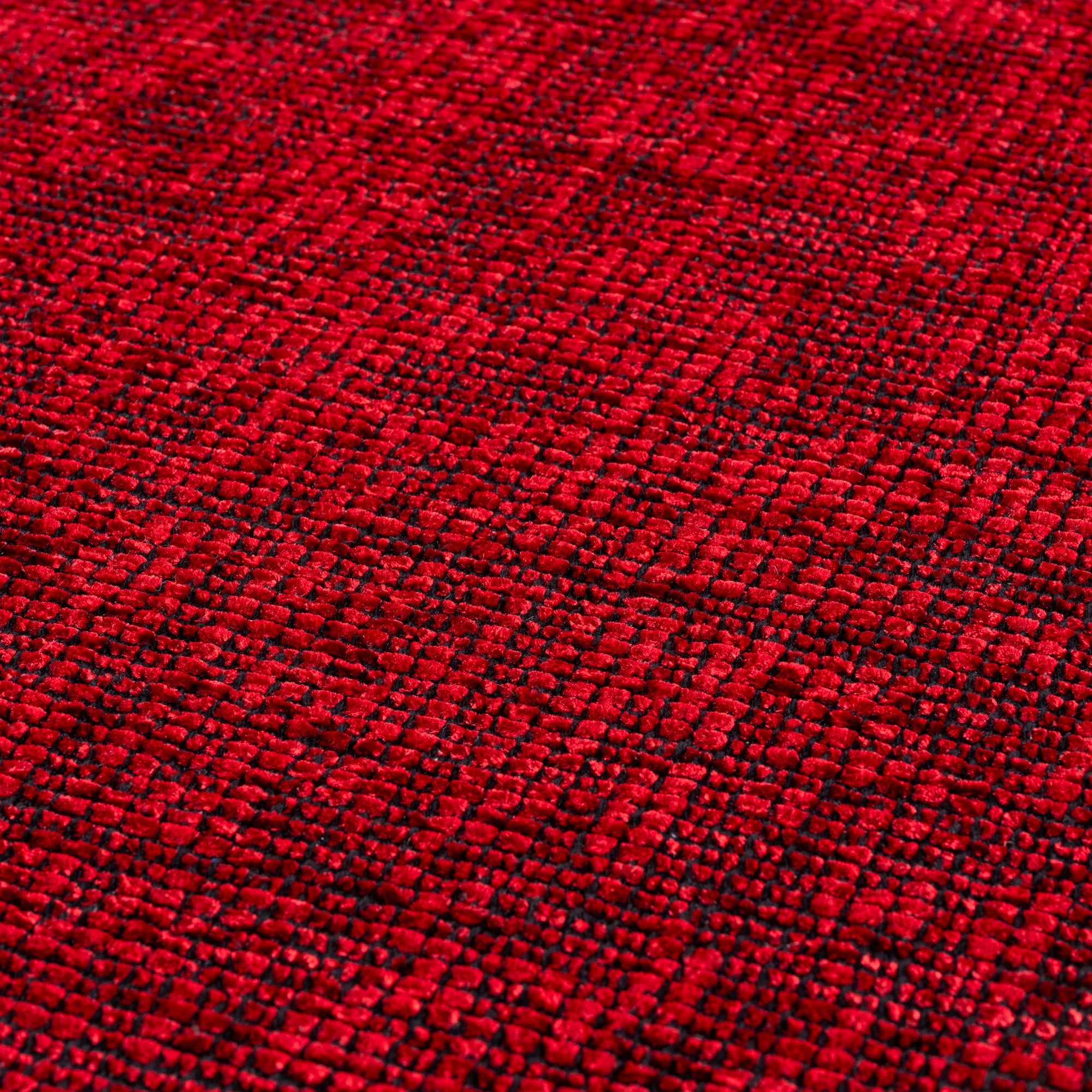Modern Ribbed Textured Rug | Red