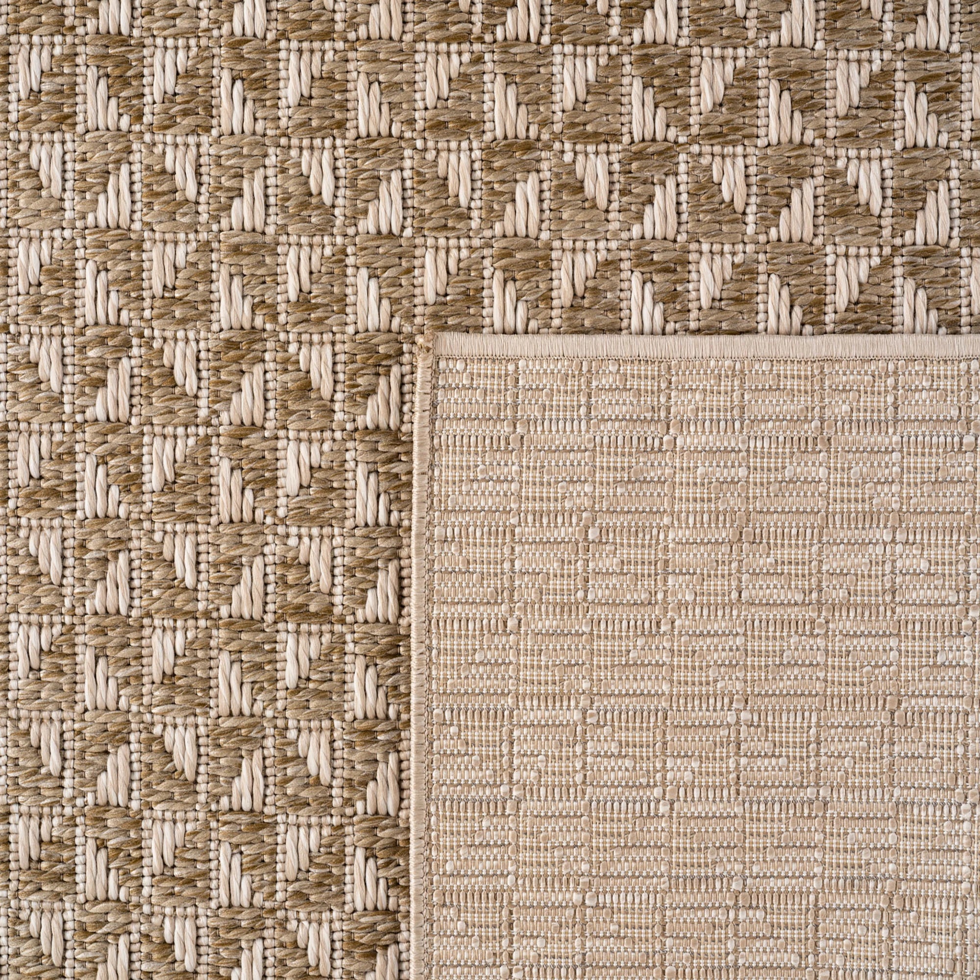 Triangle Repeating Pattern Outdoor Rug | Beige