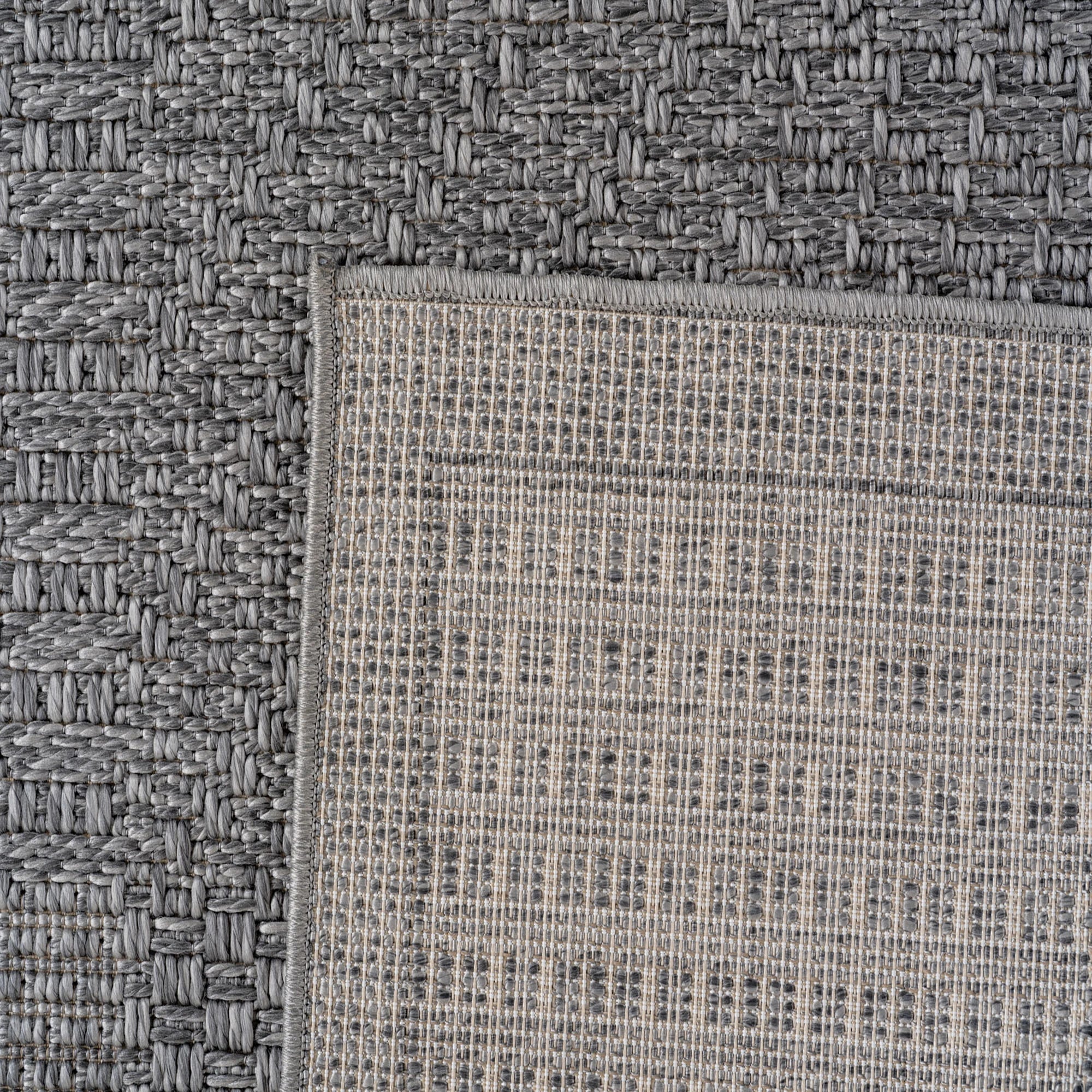 Plaid Checkerboard Patio Rug | Gray