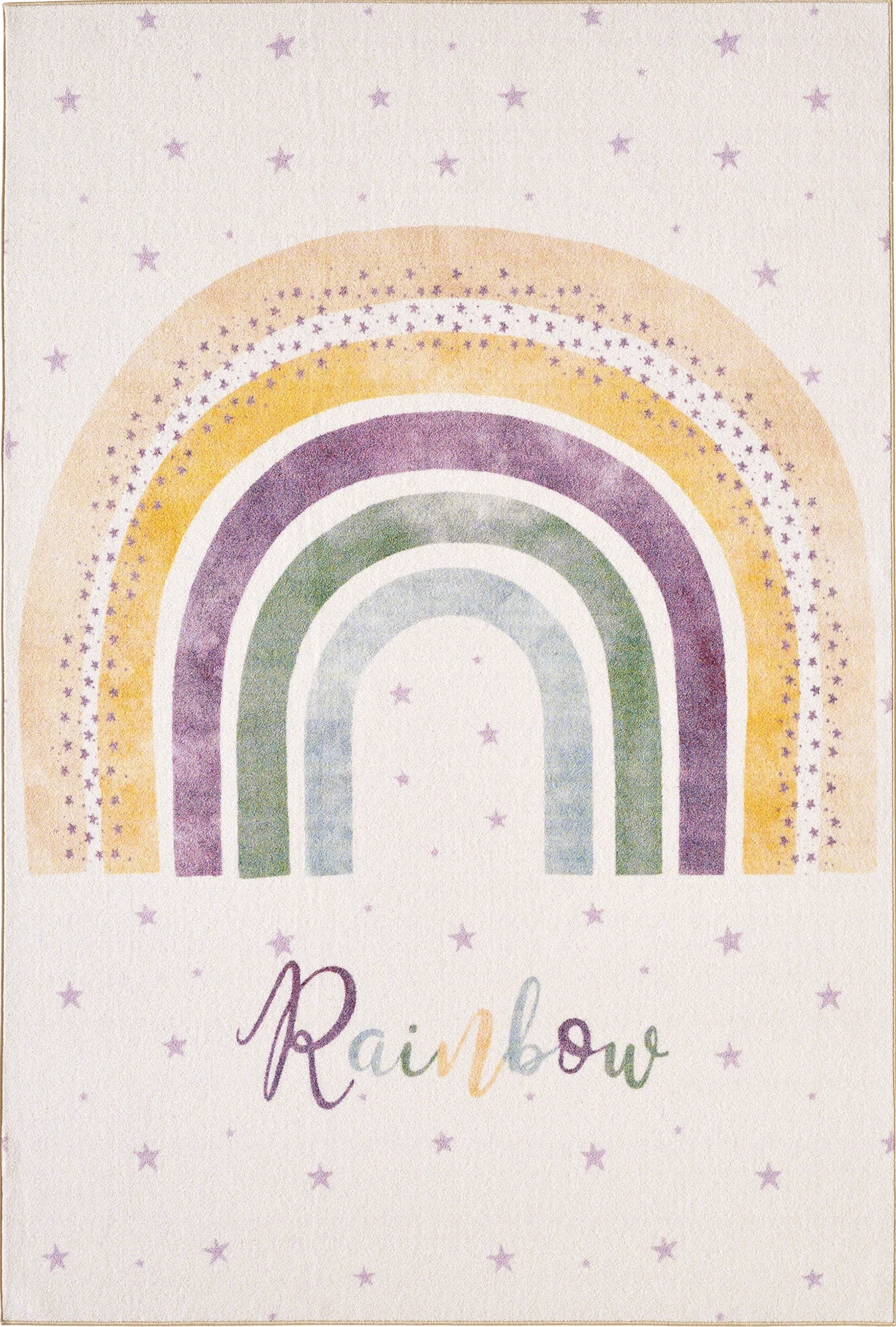 Pastel Kids Room Arch Pattern Carpet | Cream