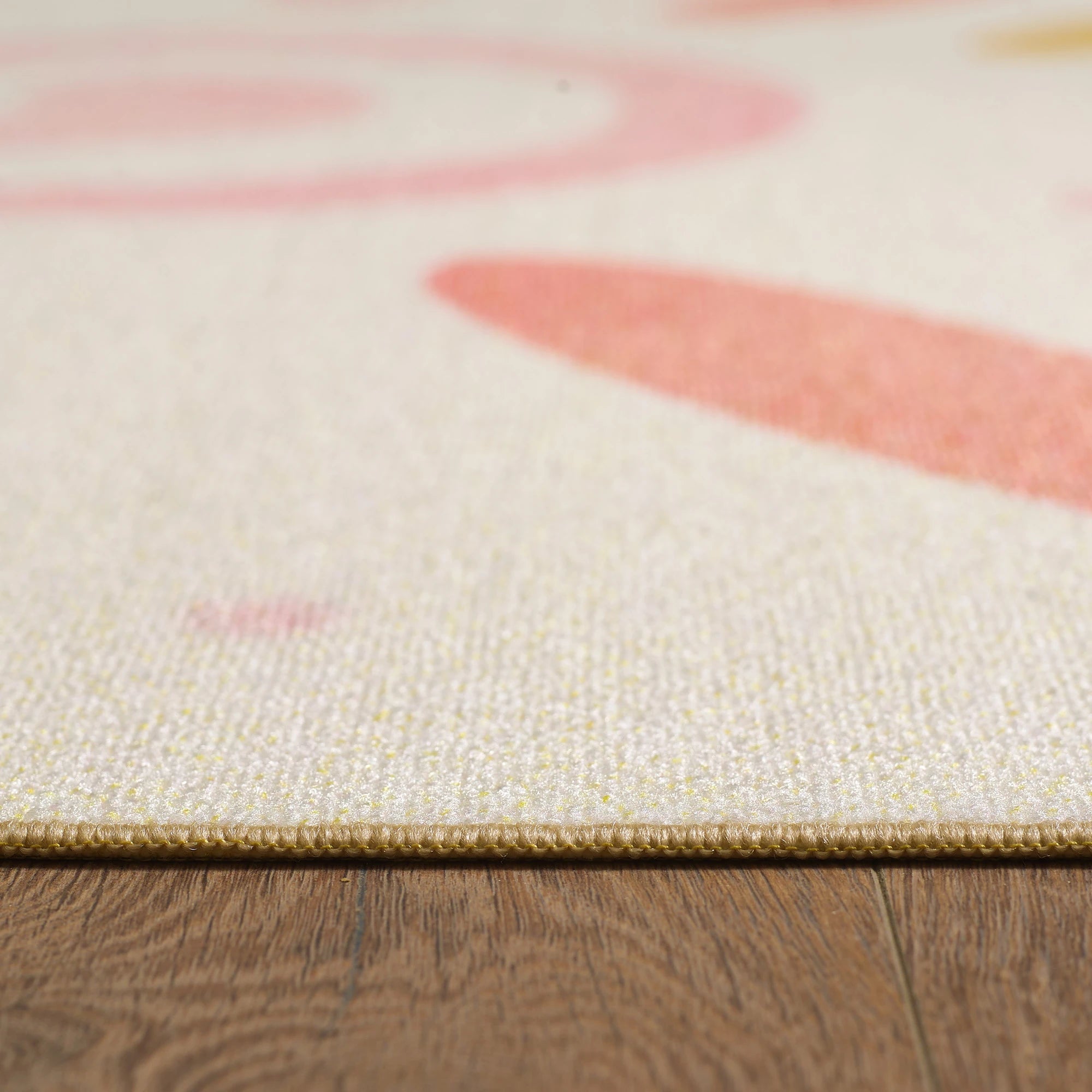 Cute Spiral Sun Starry Nursery Kids Room Rug | Cream