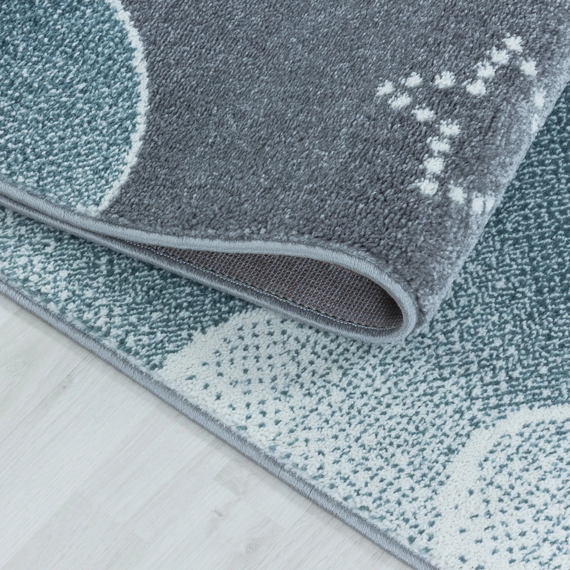 Night Sky Cloud Pattern Playroom Kids Rug | Blue