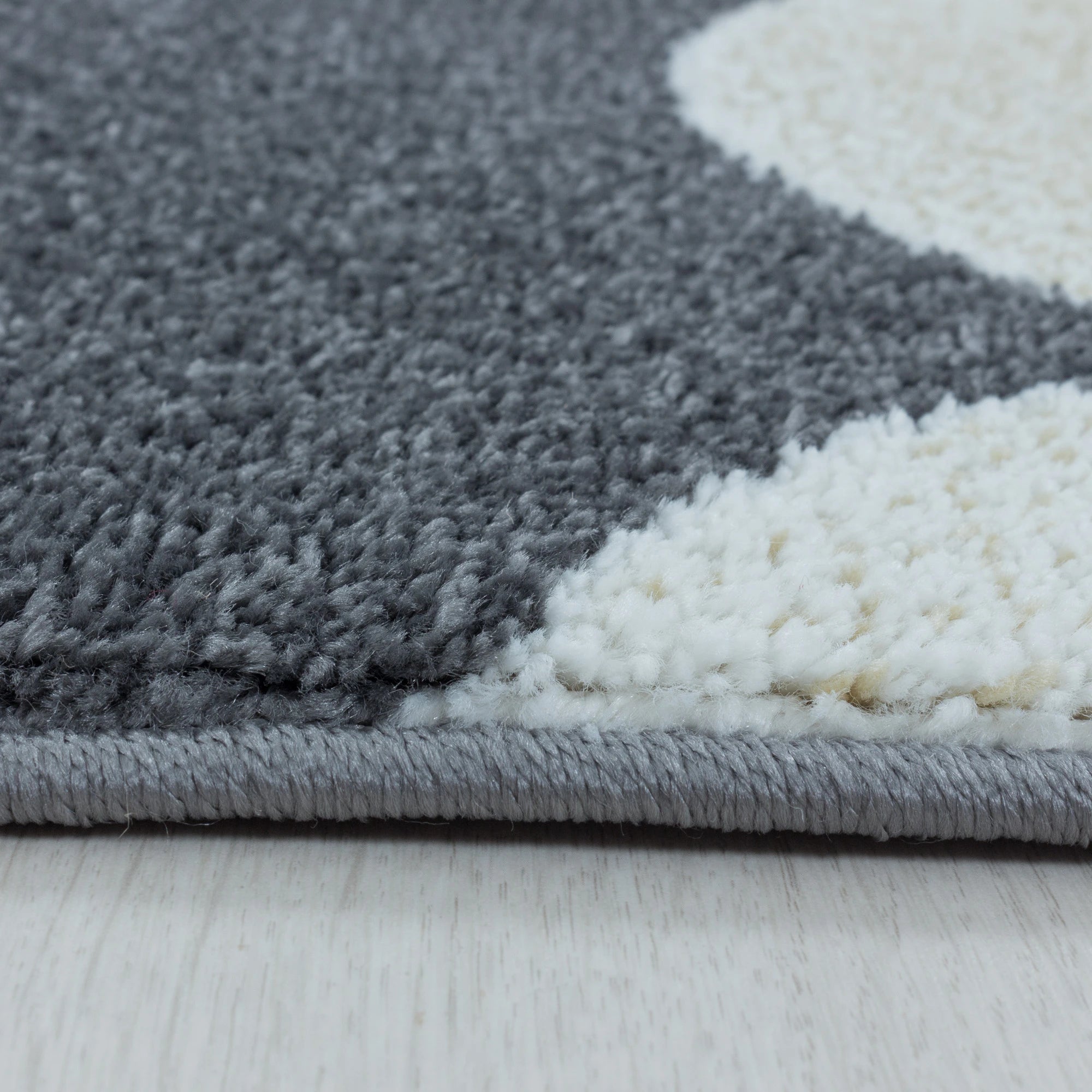 Night Sky Cloud Pattern Playroom Kids Rug | Yellow