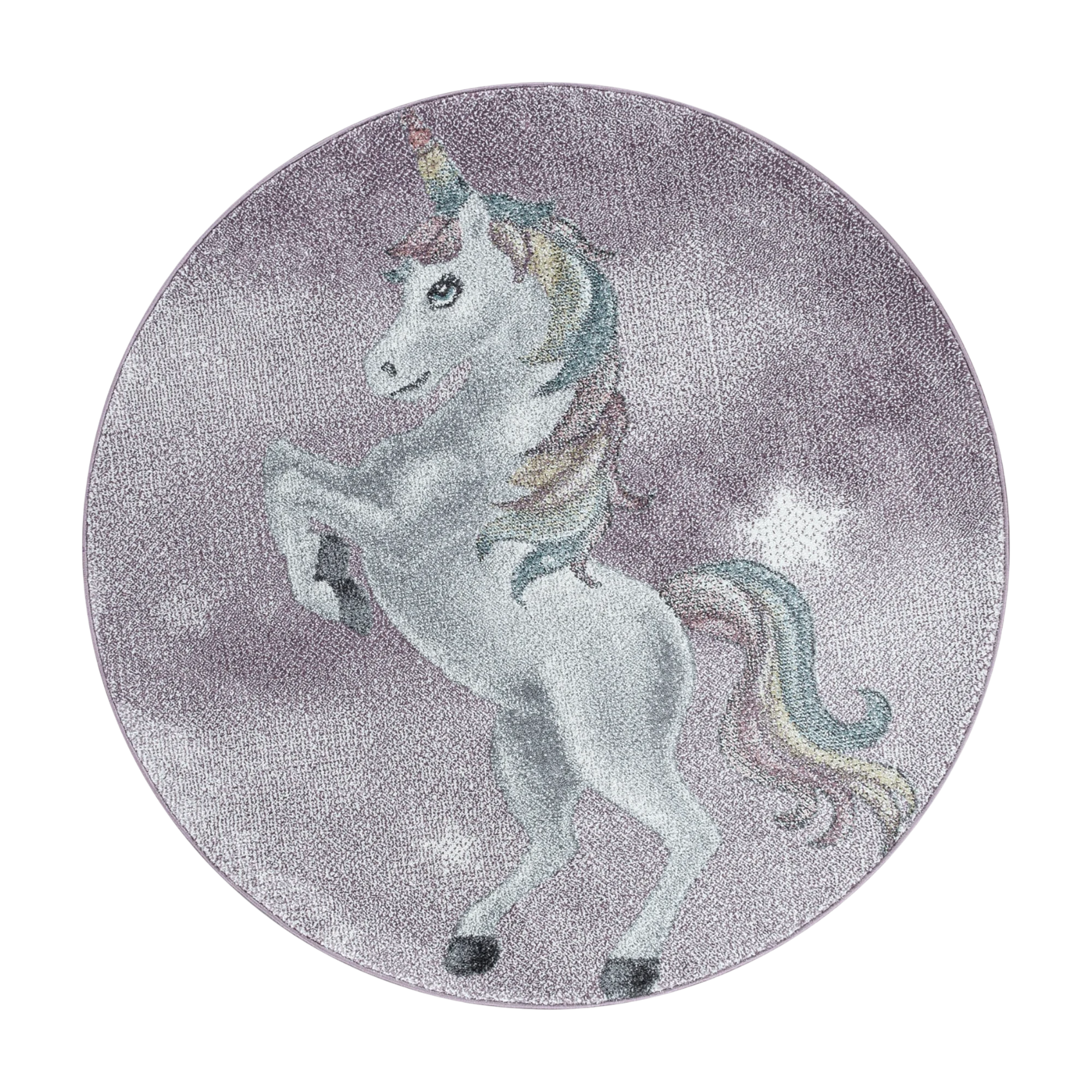 Majestic Unicorn Rainbow Mane Kids Rug | Pink