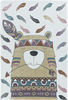 Boho Tribal Bear with Feathers Kids Rug | Yellow 