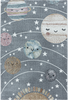 Cute Planets Space Kids Rug | Gray 