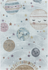 Cute Planets Space Kids Rug | White 