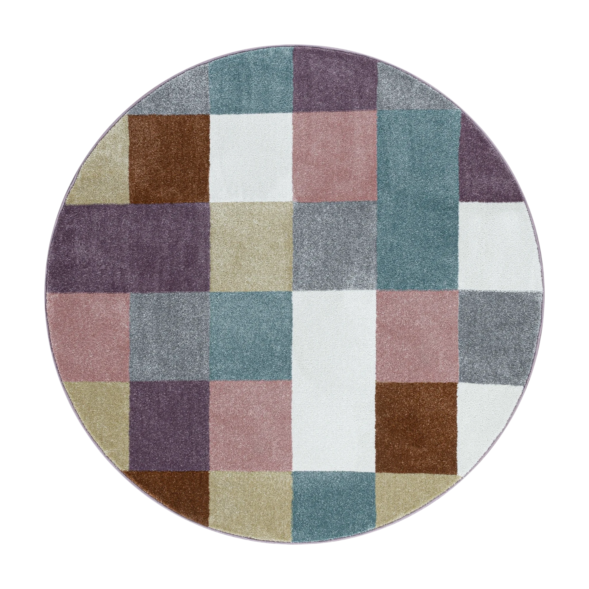 Modern Geometric Square Playroom Carpet | Multi