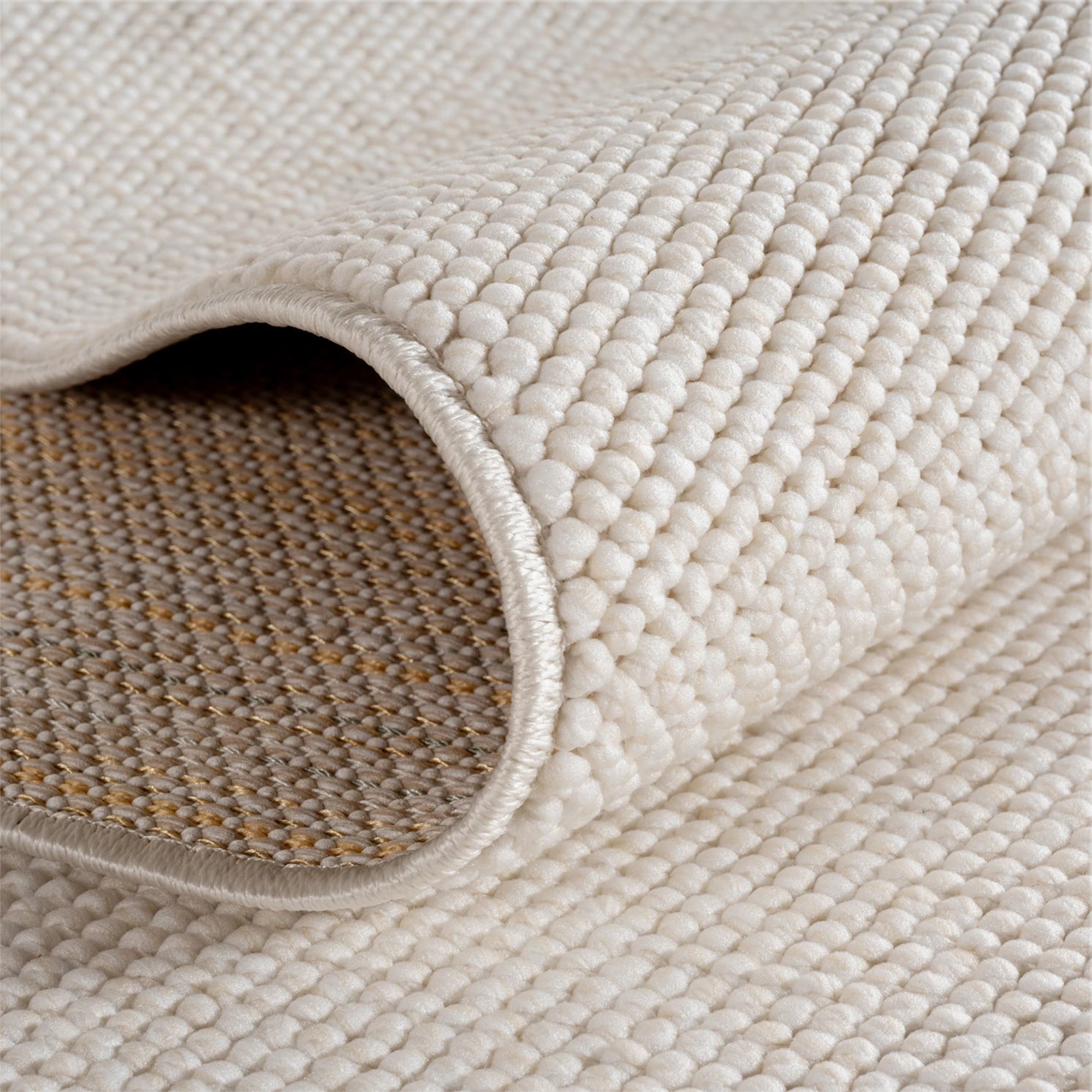 Minimalist Flatweave Jute Look Outdoor Rug | Cream