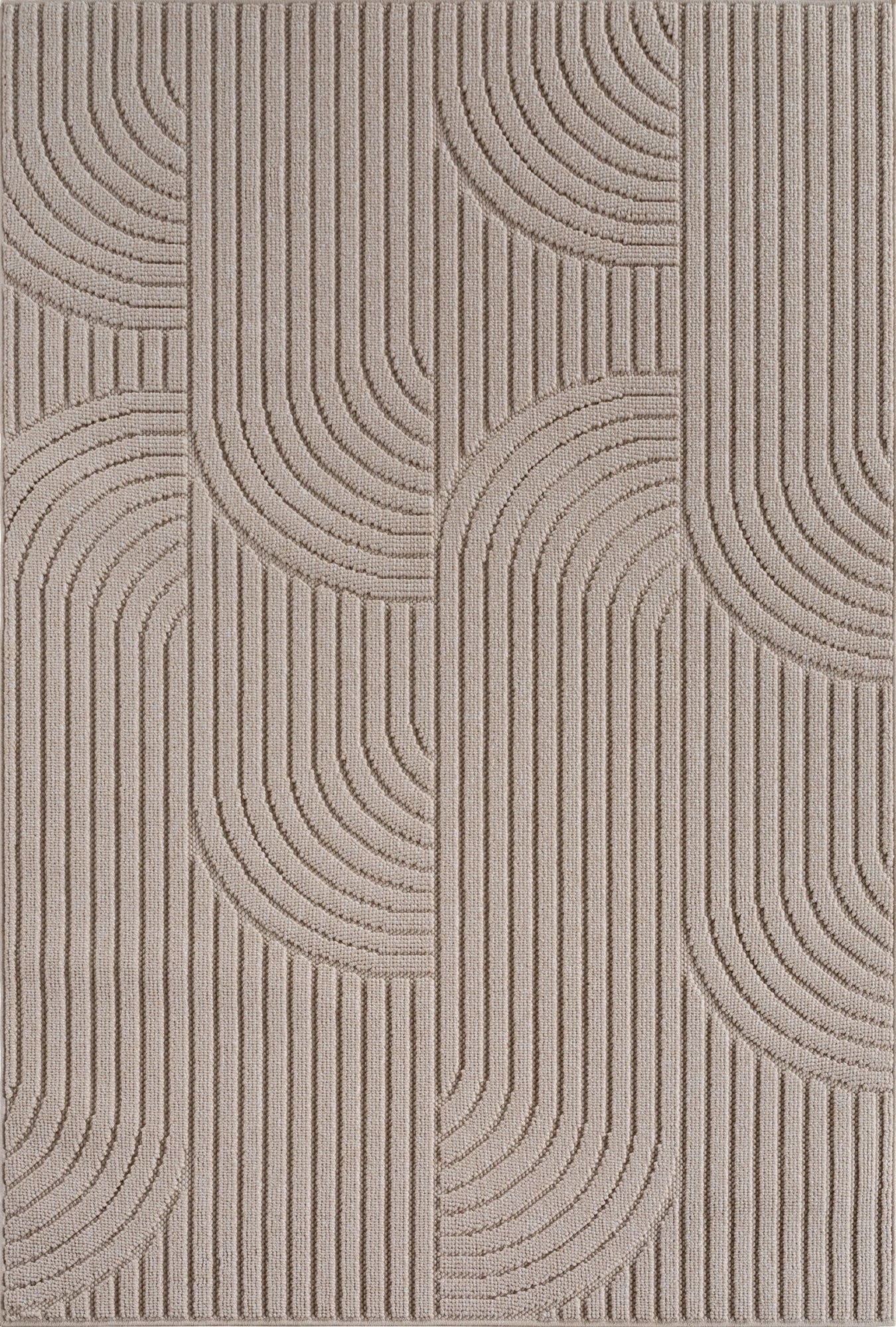 Modern Geometric Arc Pattern Rug | Beige