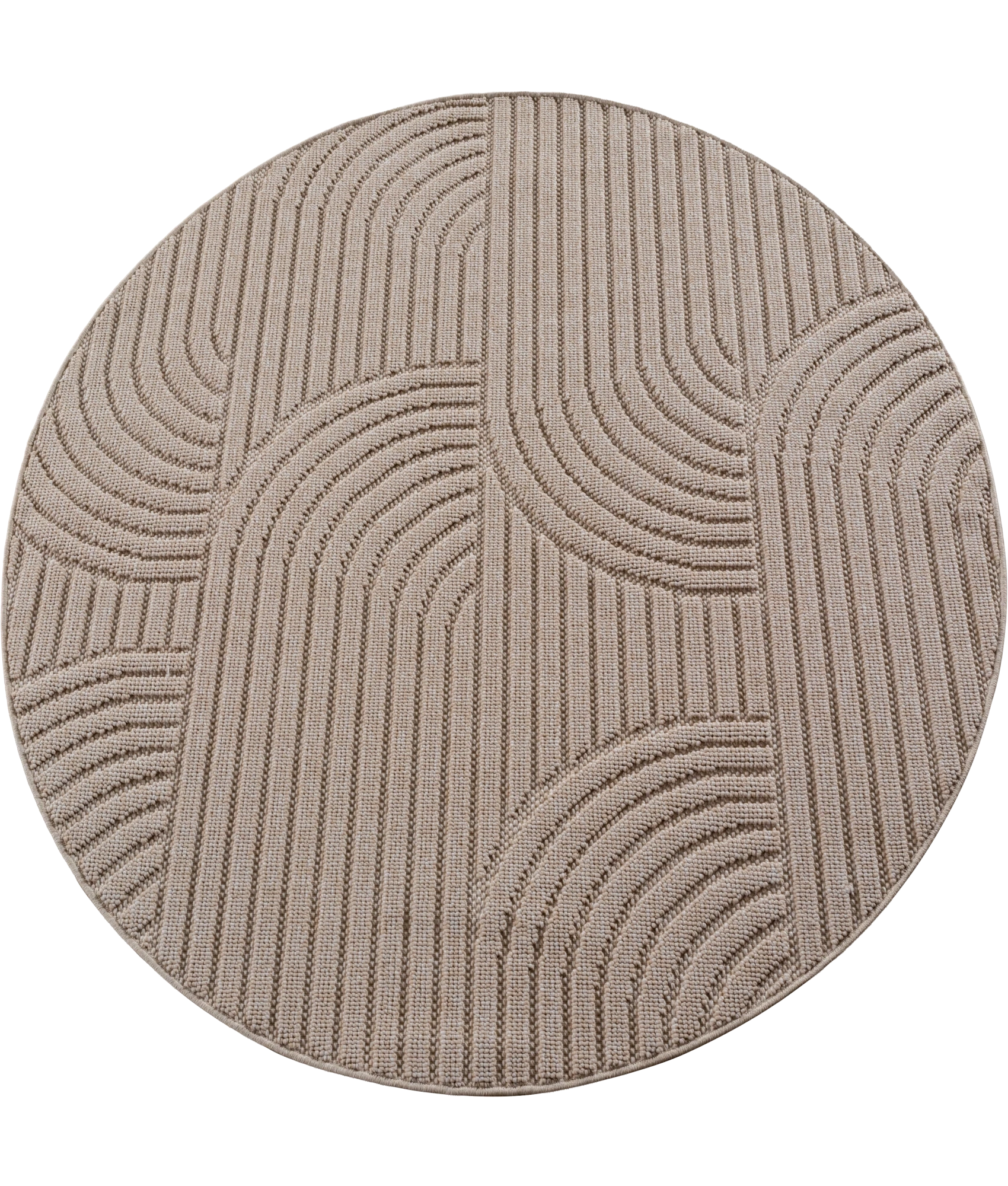 Modern Geometric Arc Pattern Rug | Beige