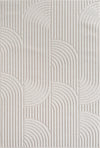 Modern Geometric Arc Pattern Rug | Cream Cream