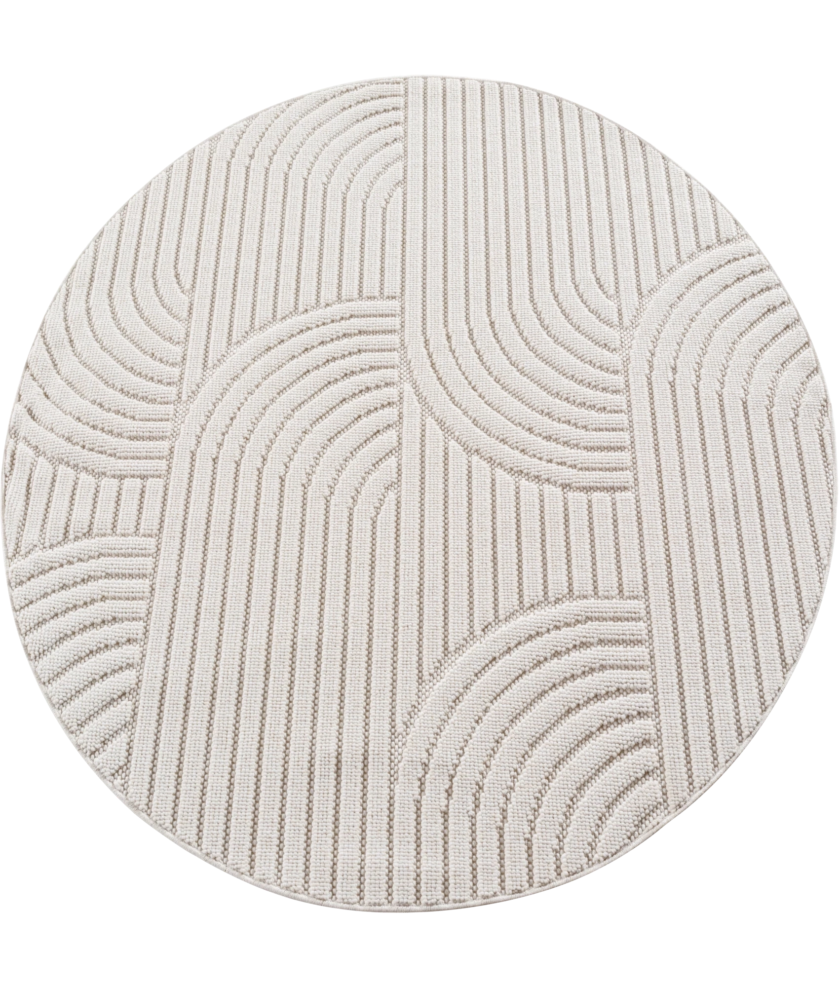Modern Geometric Arc Pattern Rug | Cream