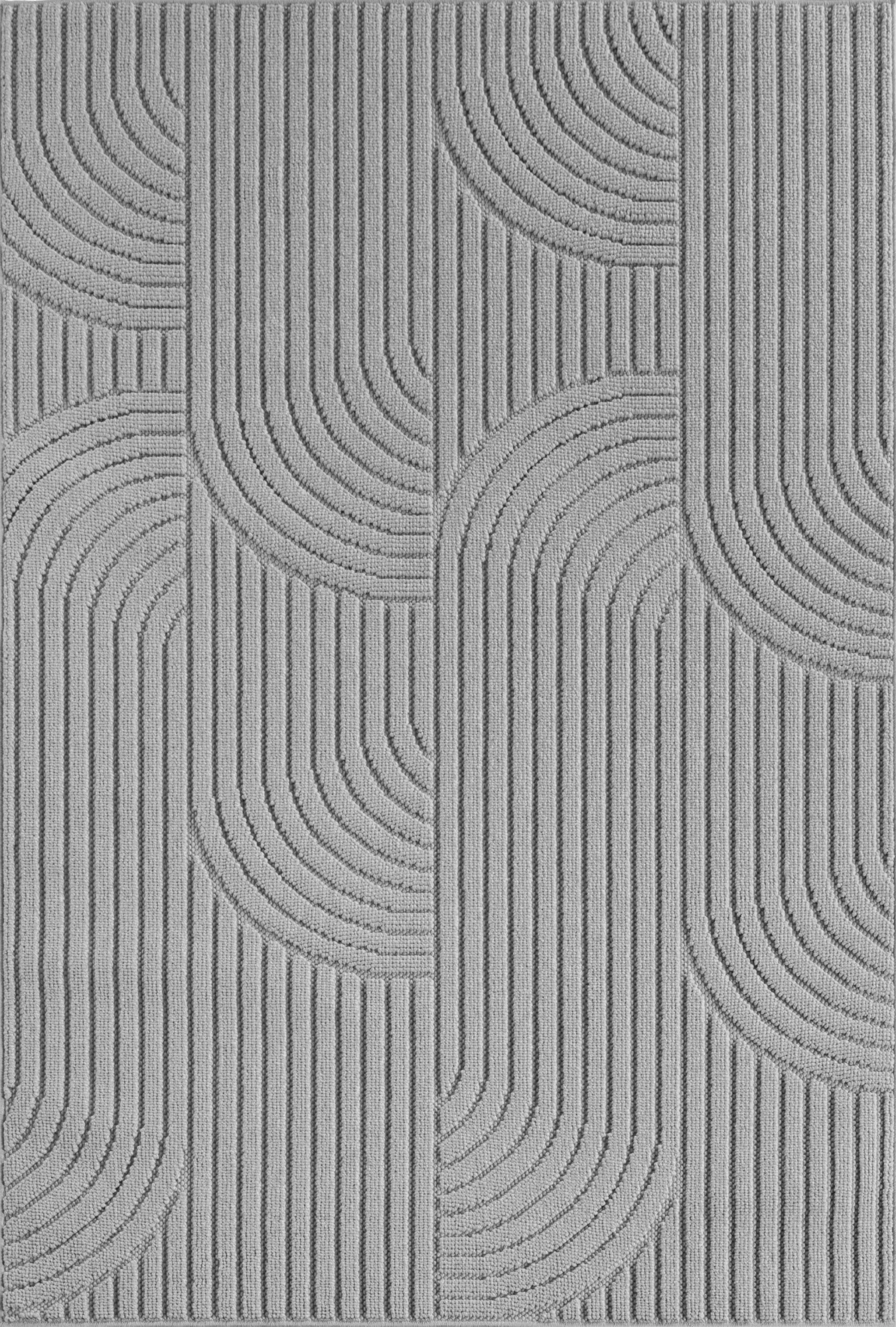 Modern Geometric Arc Pattern Rug | Gray