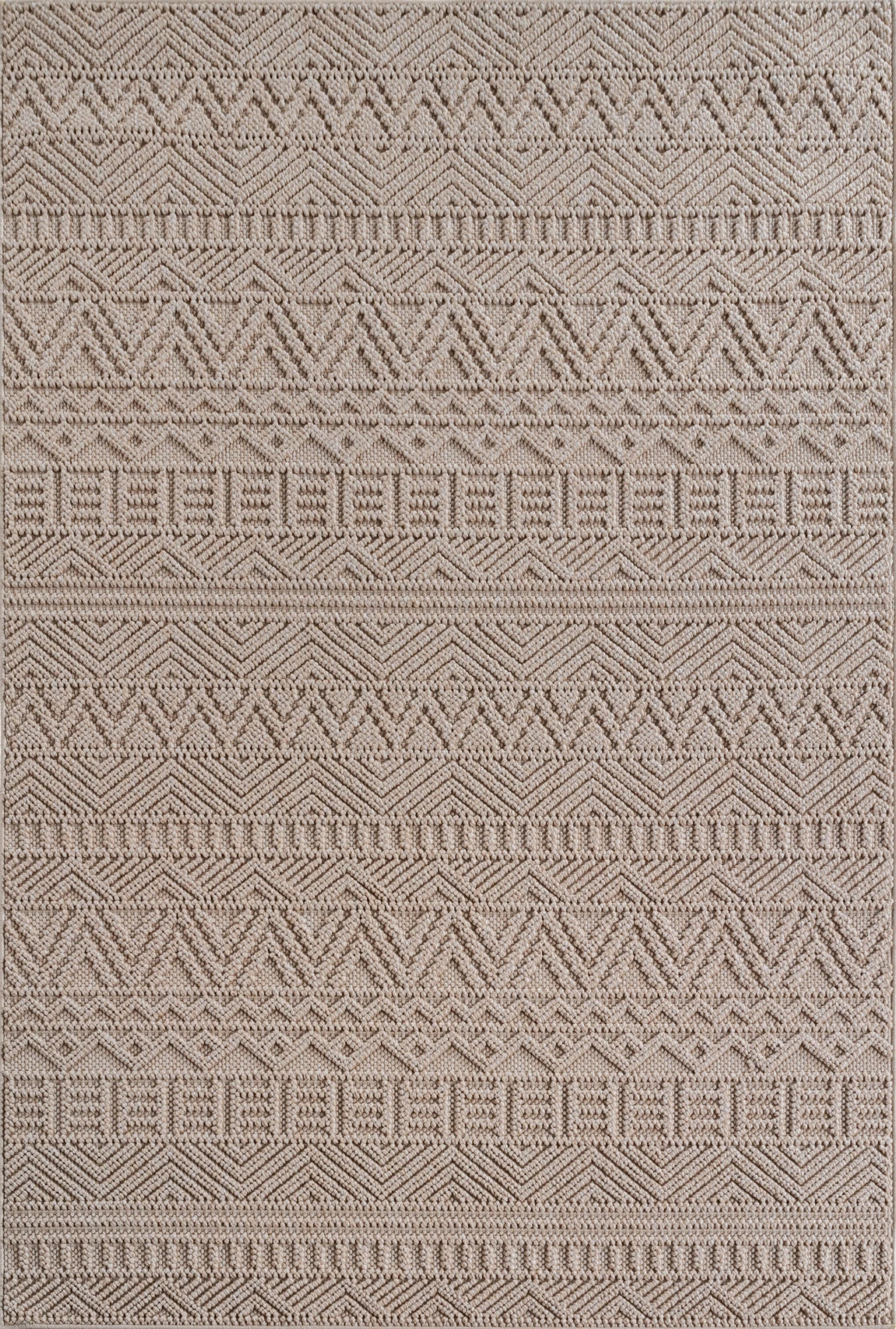 Bohemian Textured Kilim Look Rug | Beige