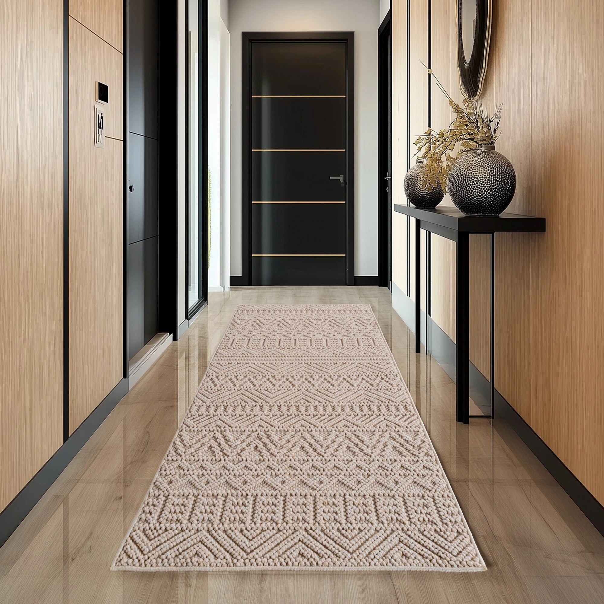 Bohemian Textured Kilim Look Rug | Beige