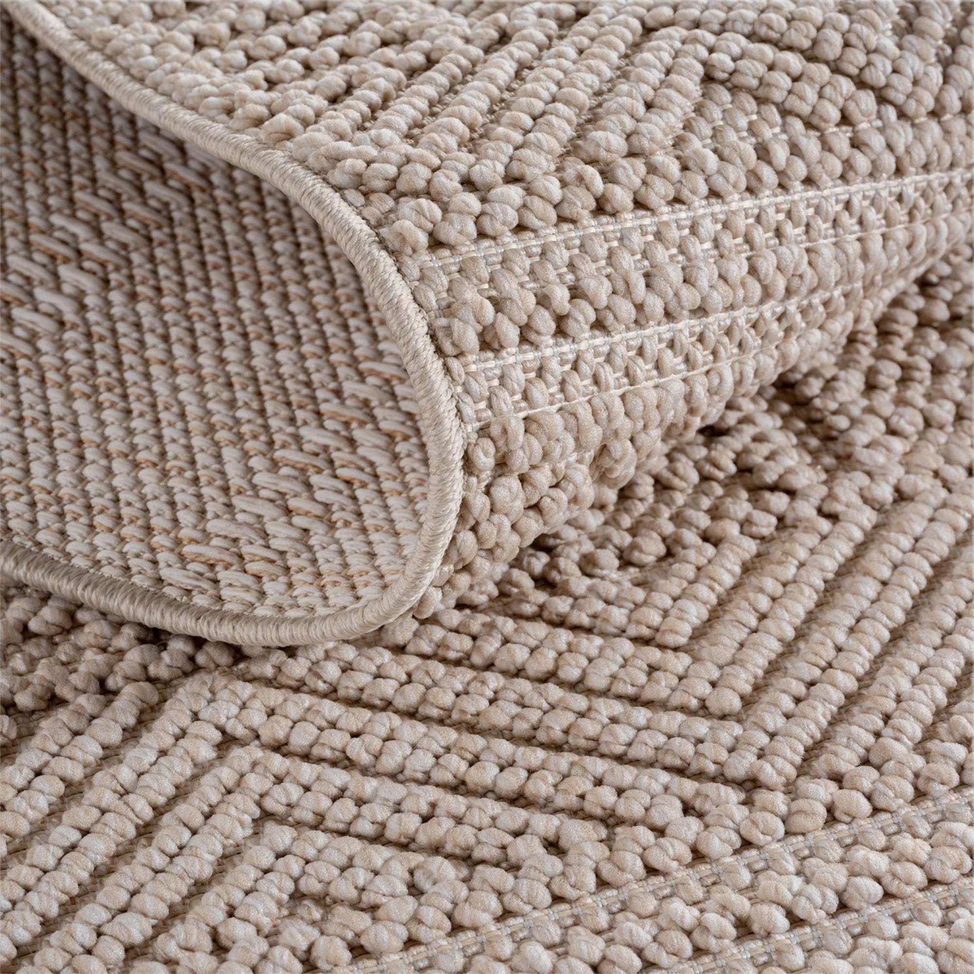 Bohemian Textured Kilim Look Rug | Beige