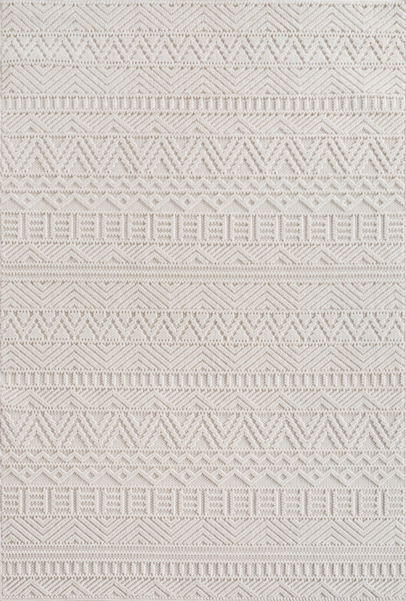 Bohemian Textured Kilim Look Rug | Cream