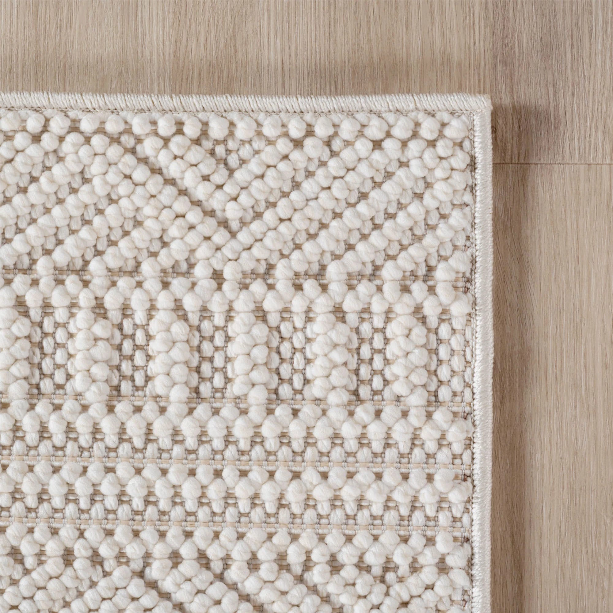 Bohemian Textured Kilim Look Rug | Cream