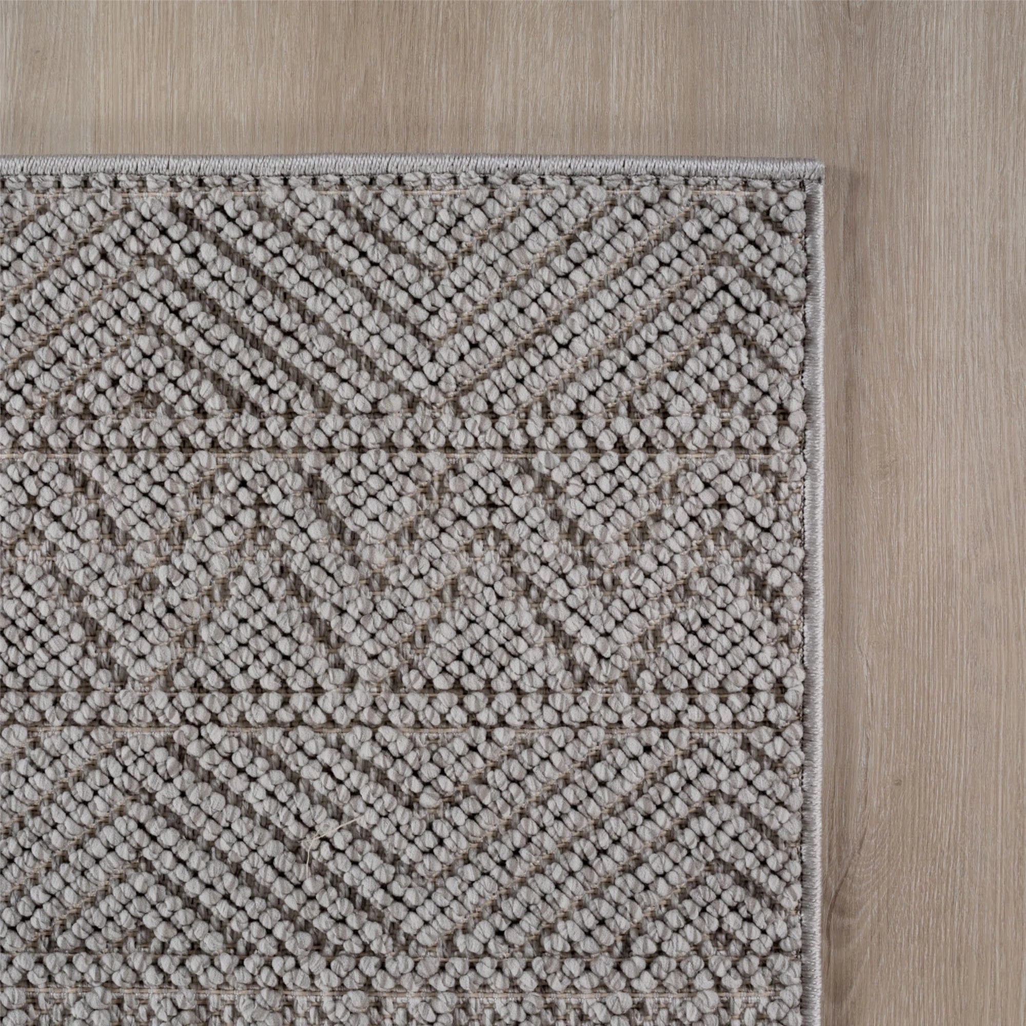 Bohemian Textured Kilim Look Rug | Gray