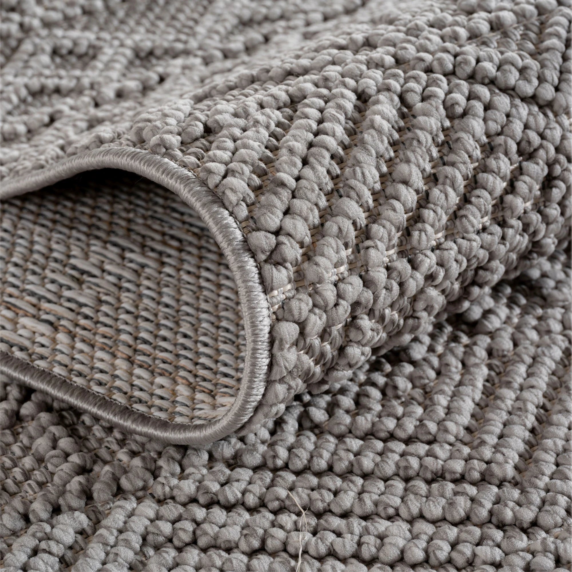 Bohemian Textured Kilim Look Rug | Gray