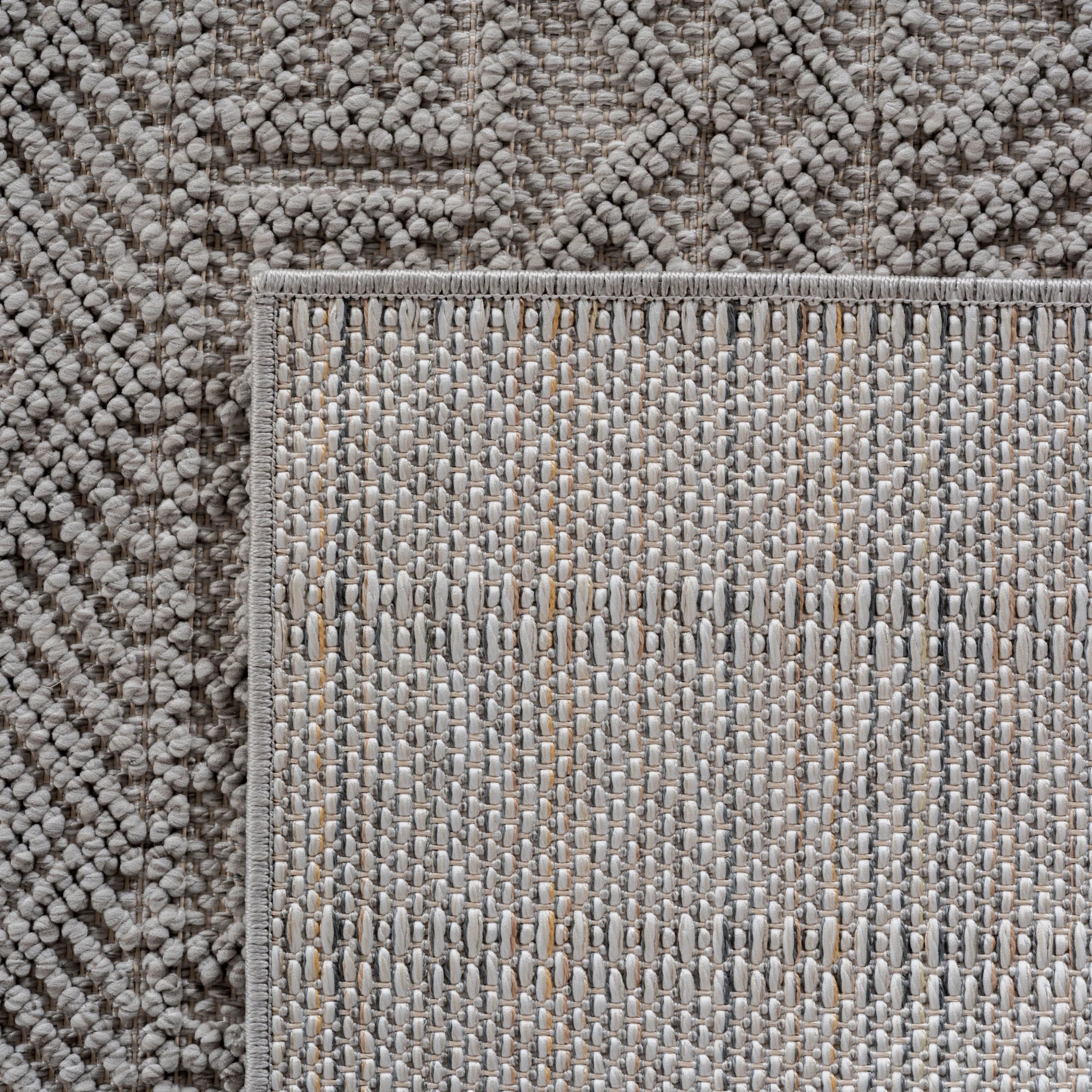 Bohemian Textured Kilim Look Rug | Gray