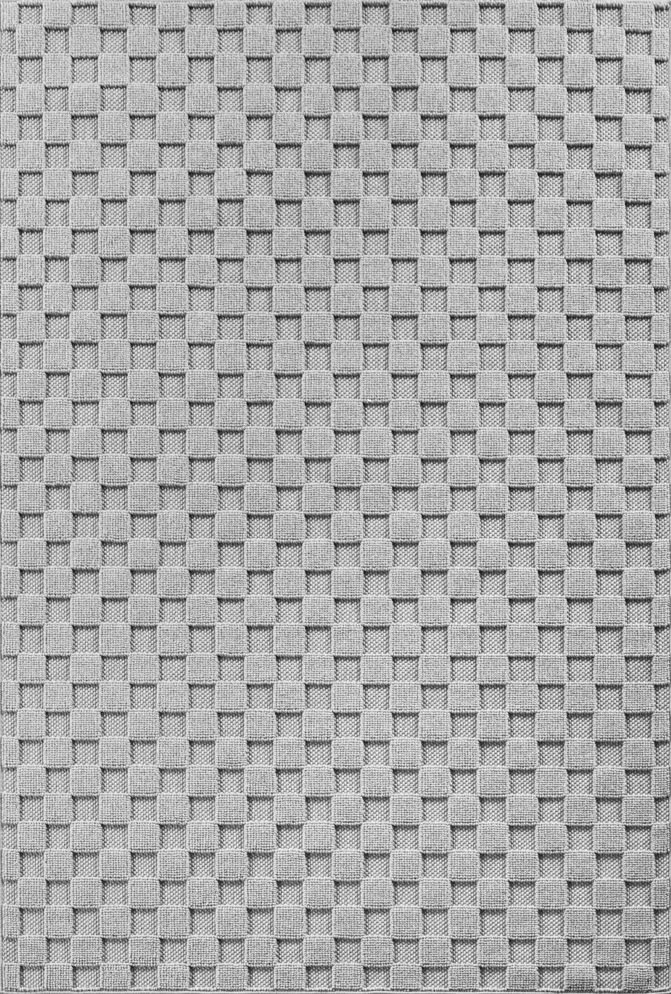 Modern Raised Square Pattern Rug | Gray