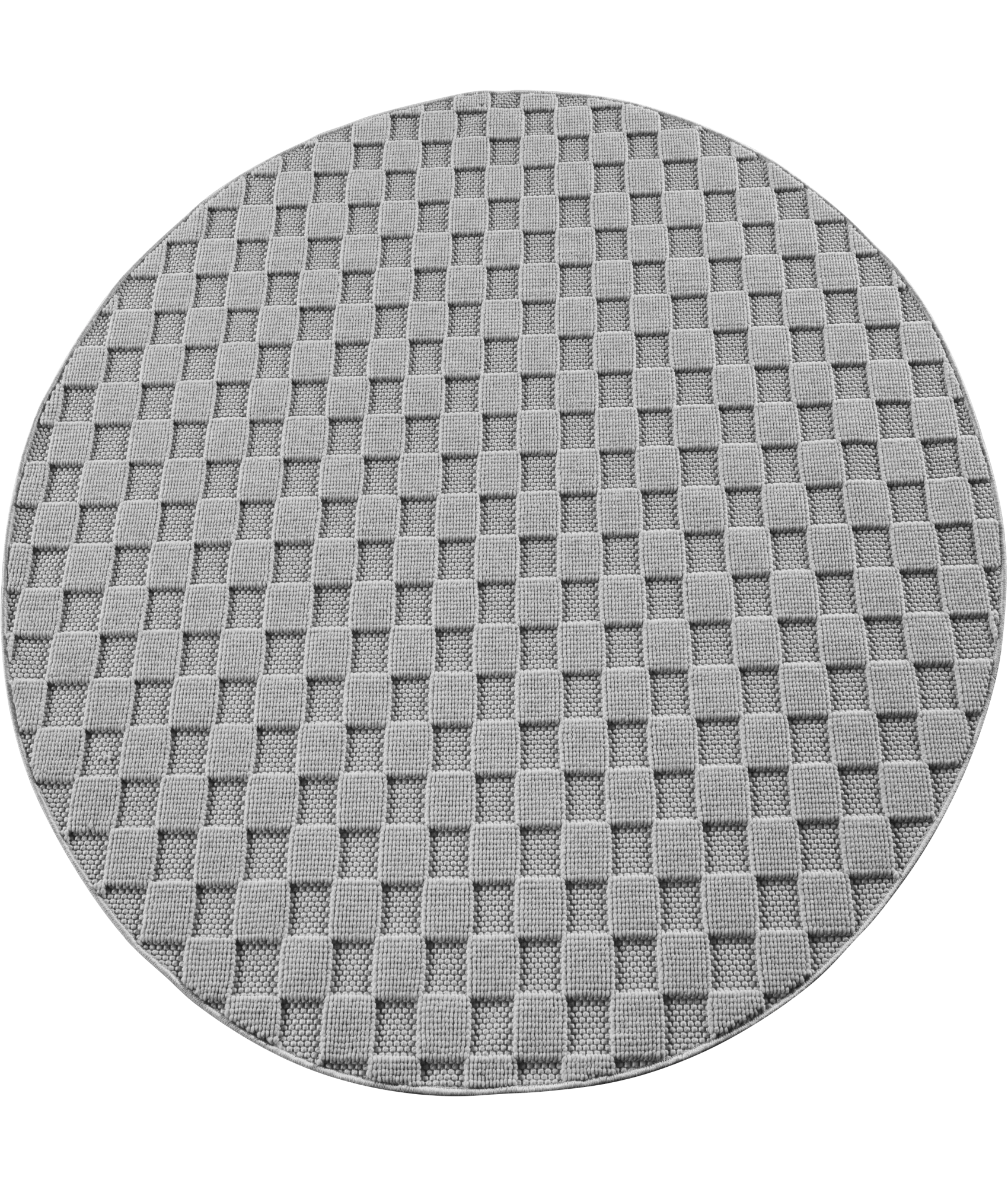 Modern Raised Square Pattern Rug | Gray