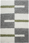 Checkered Plaid Block Shag Rug | Green Green