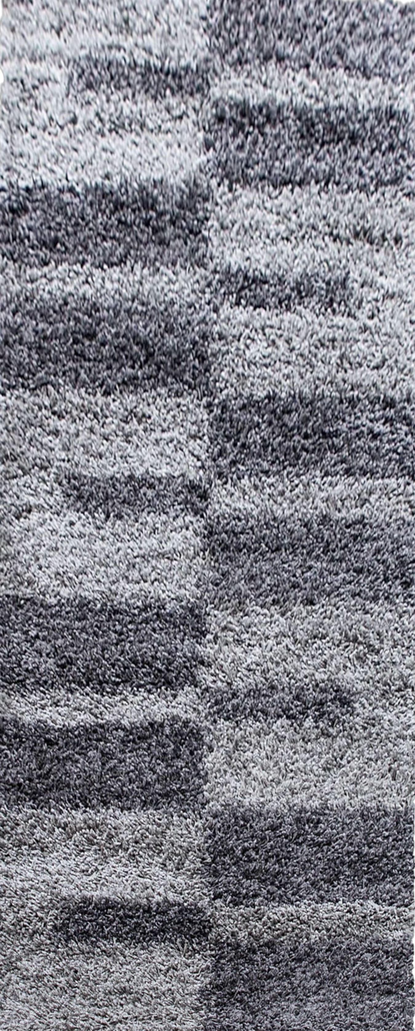 Checkered Plaid Block Shag Rug | Gray