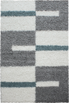 Checkered Plaid Block Shag Rug | Turquoise Turquoise